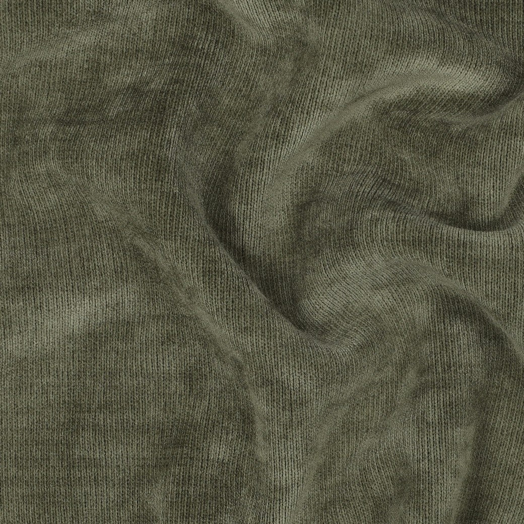 Double sided gebreide velours sherpa legergroen