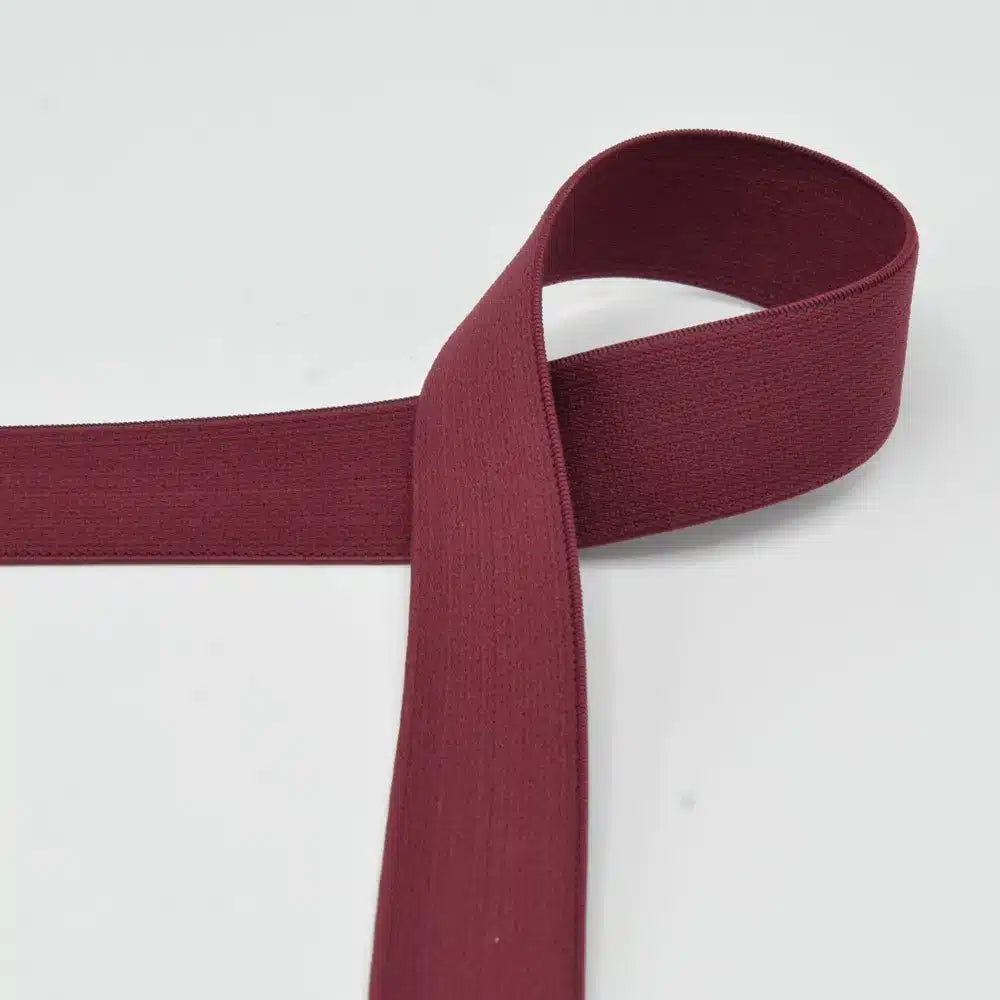 Elastiek uni 25mm bordeaux