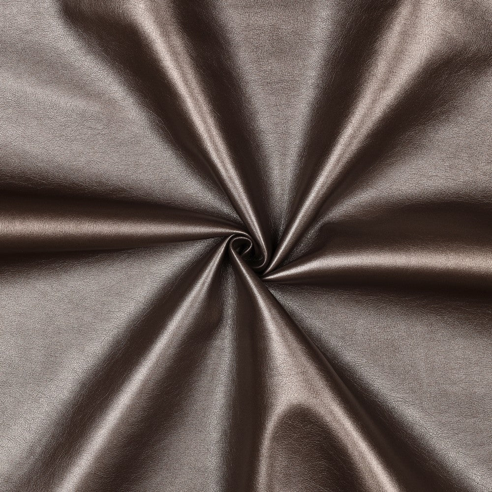 Faux leather bruin metallic