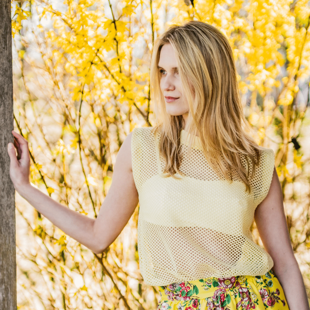 Fibre Mood - Fish net jersey geel
