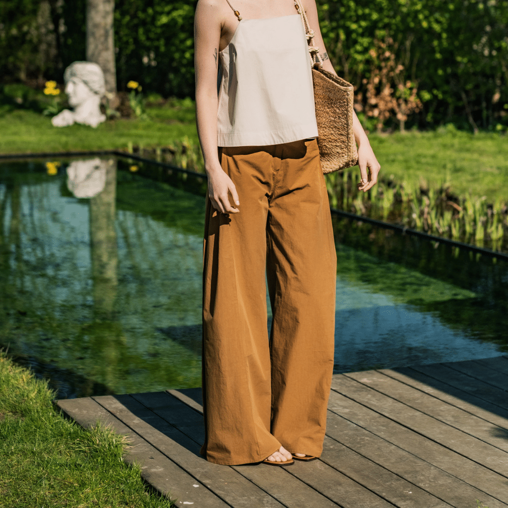 Fibre Mood - Poplin stone washed bruin