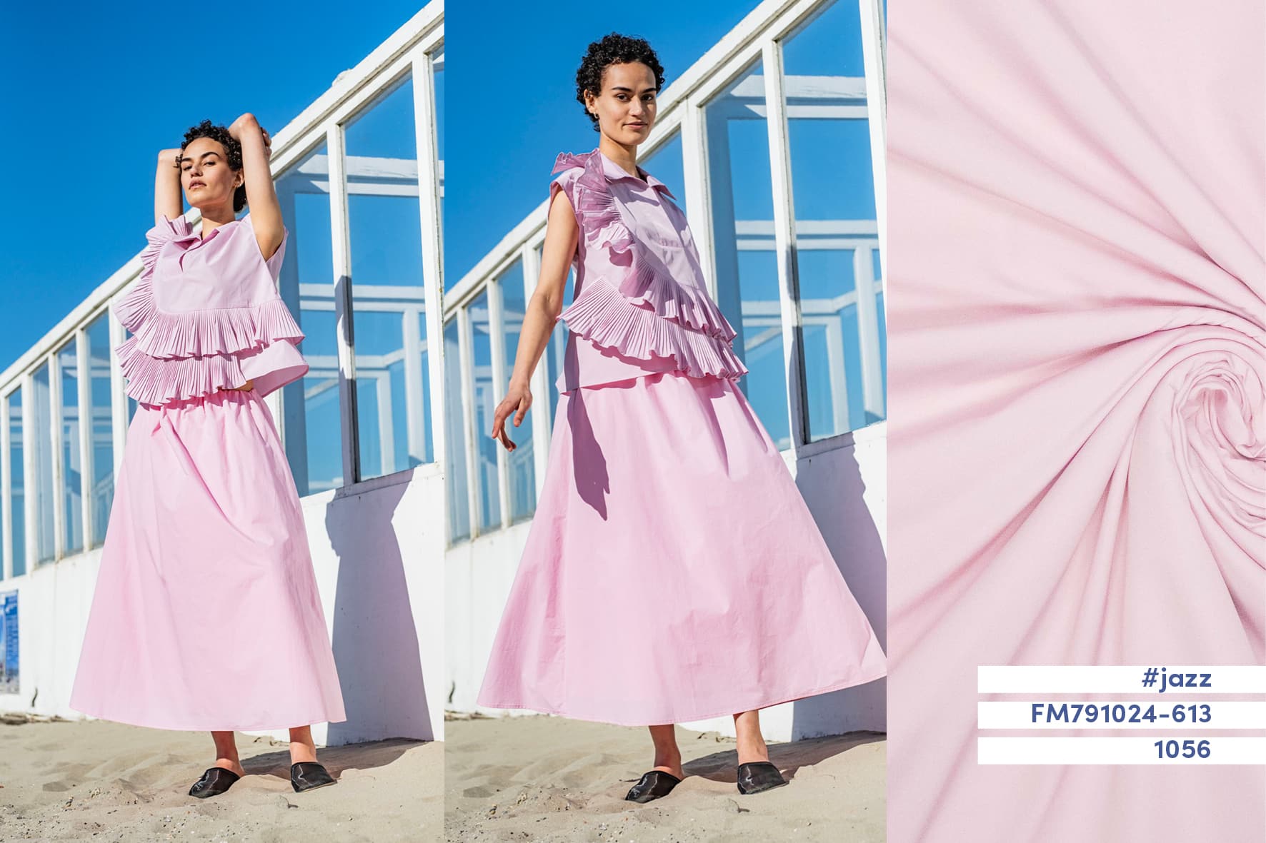 Fibre Mood - Poplin stone washed roze