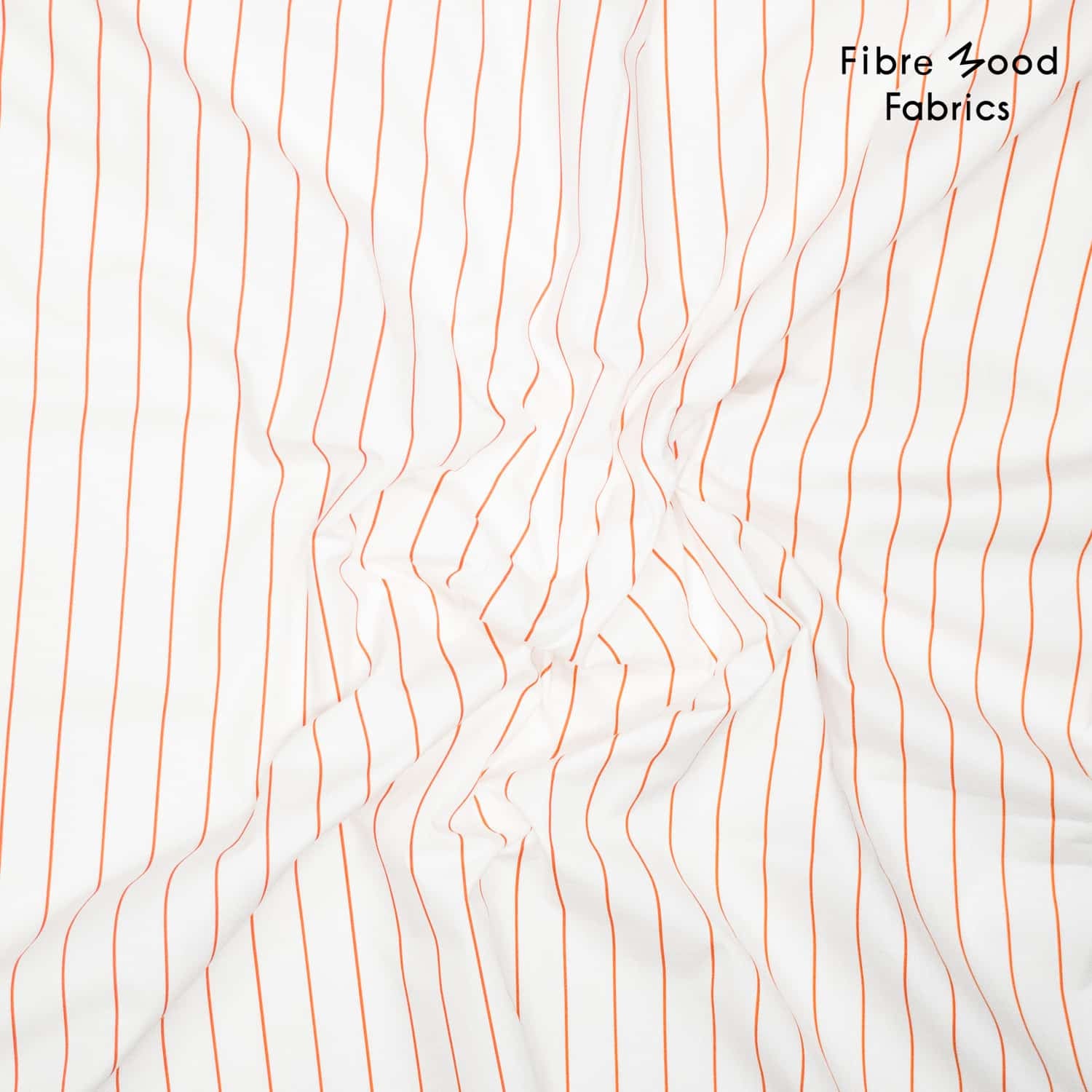 Fibre Mood - Poplin strepen wit oranje