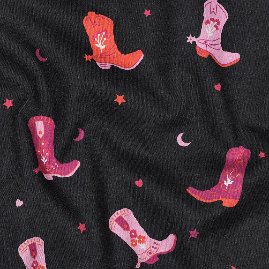 Fine poplin cowboylaarzen zwart