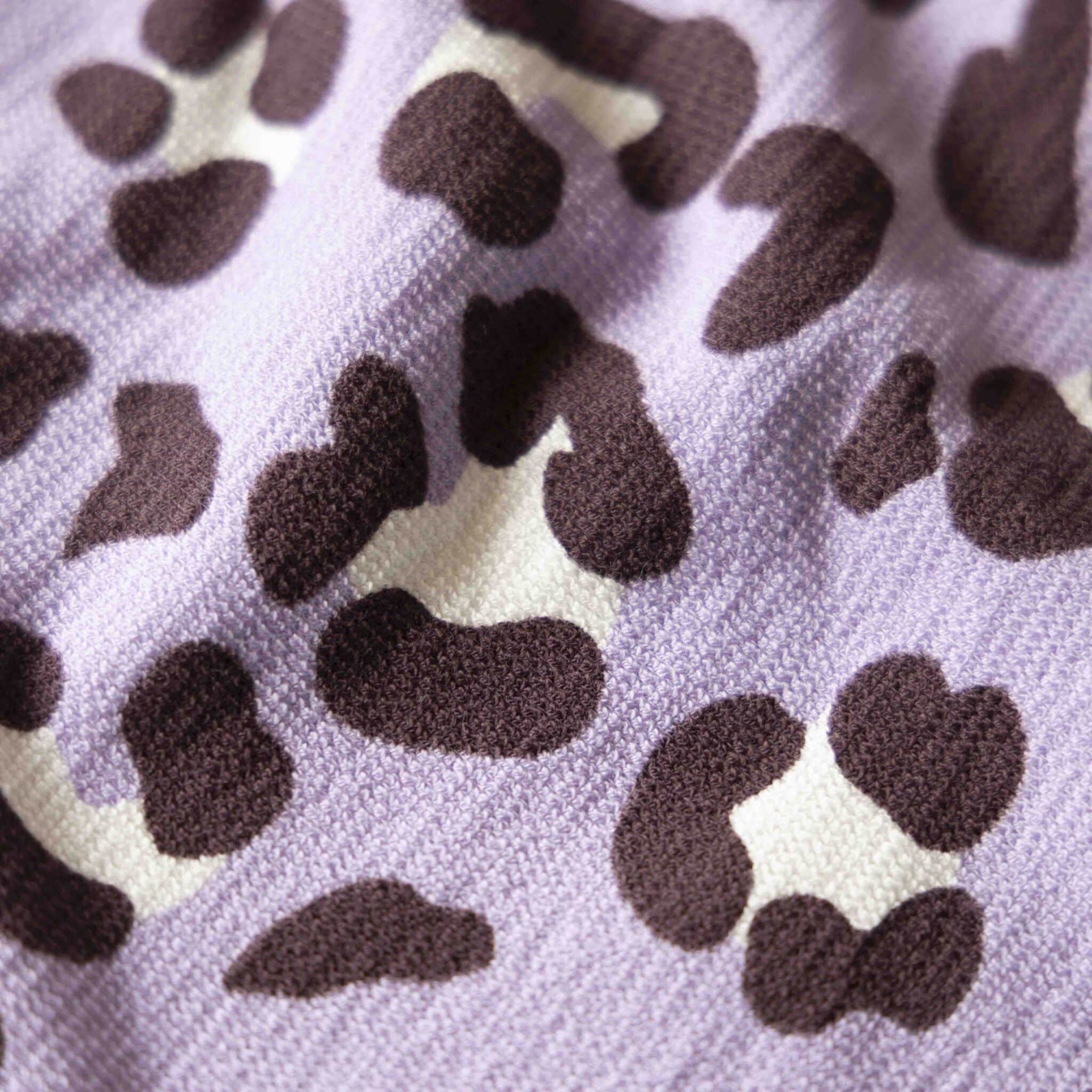 French terry crepe luipaardprint paars