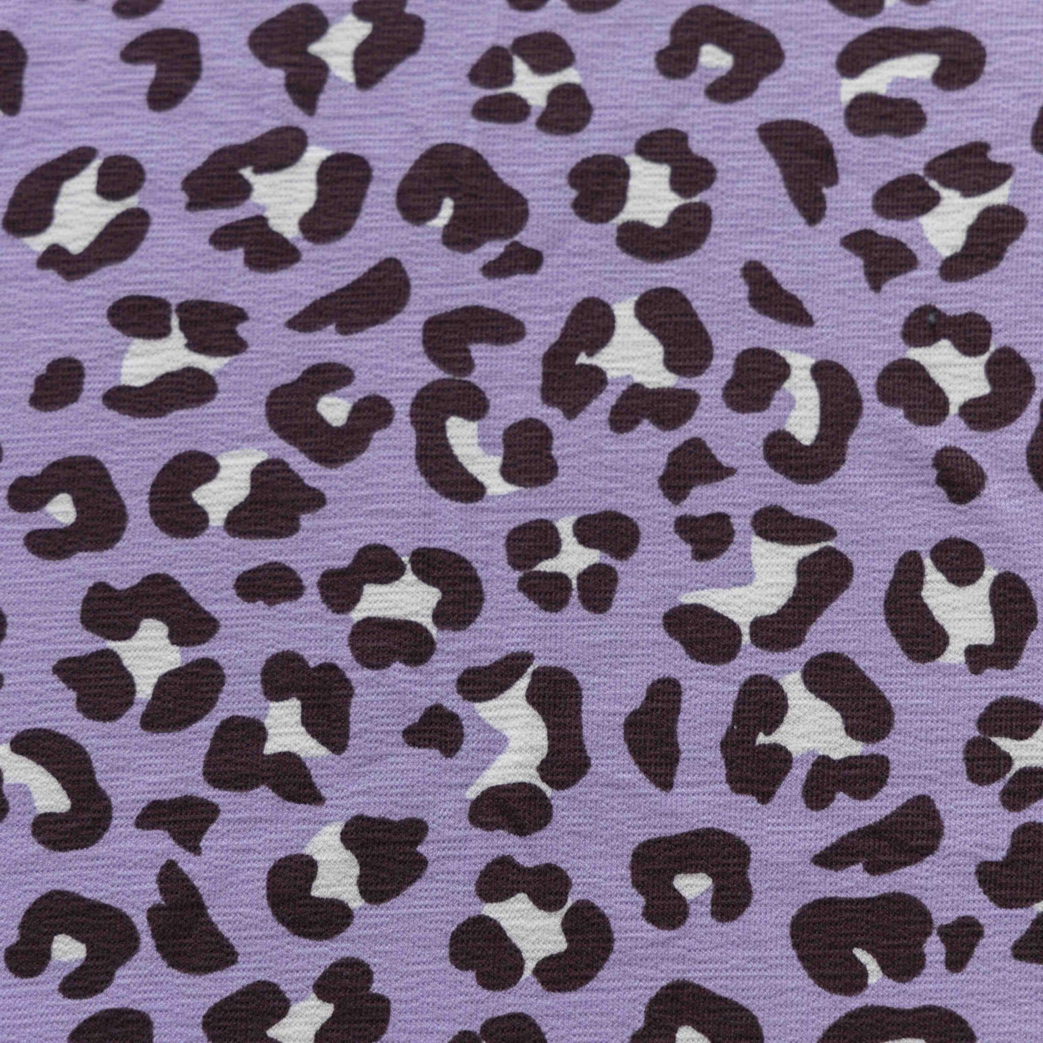 French terry crepe luipaardprint paars