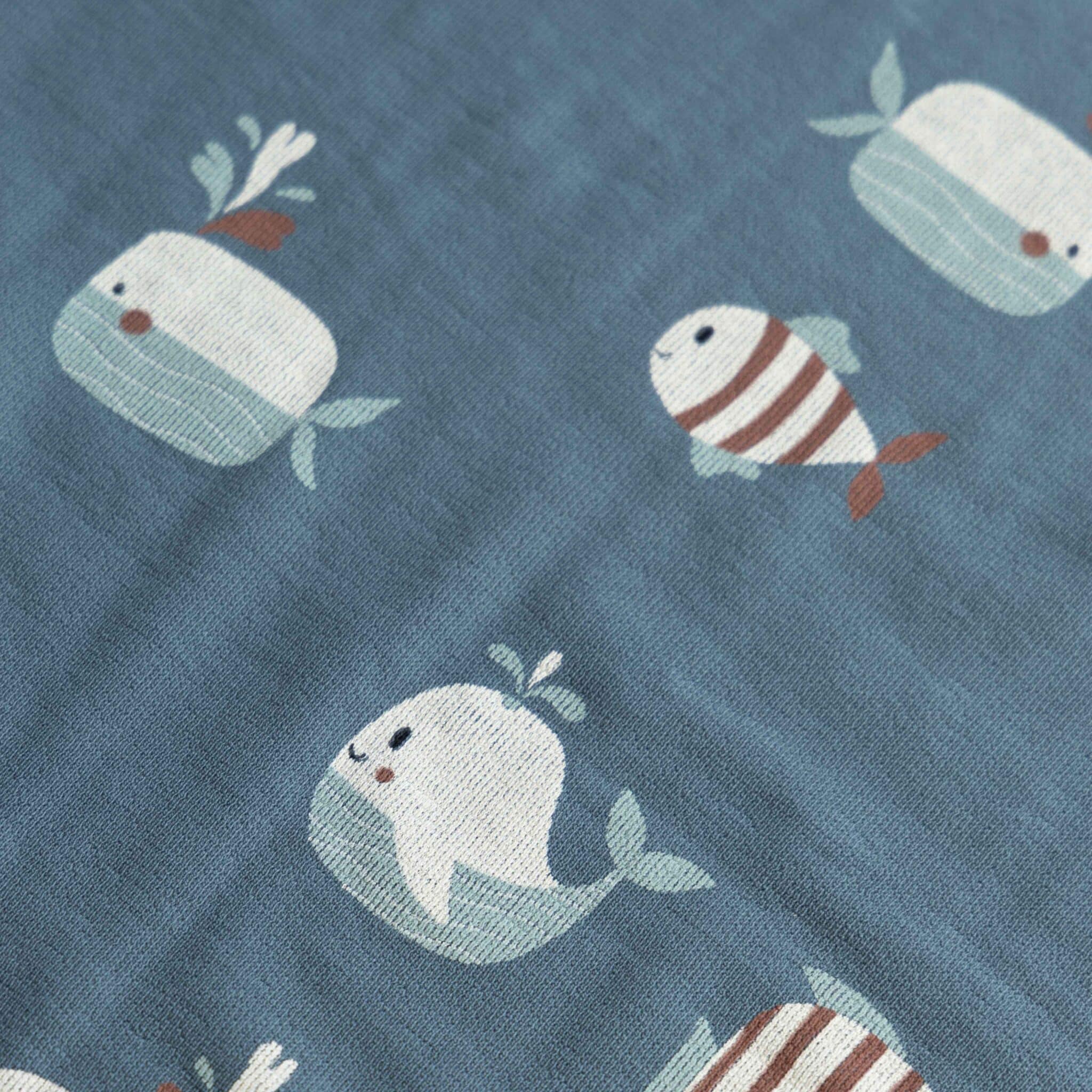 French terry crepe vissen indigo