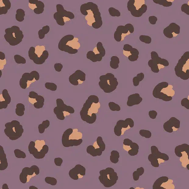 French terry luipaardprint mauve