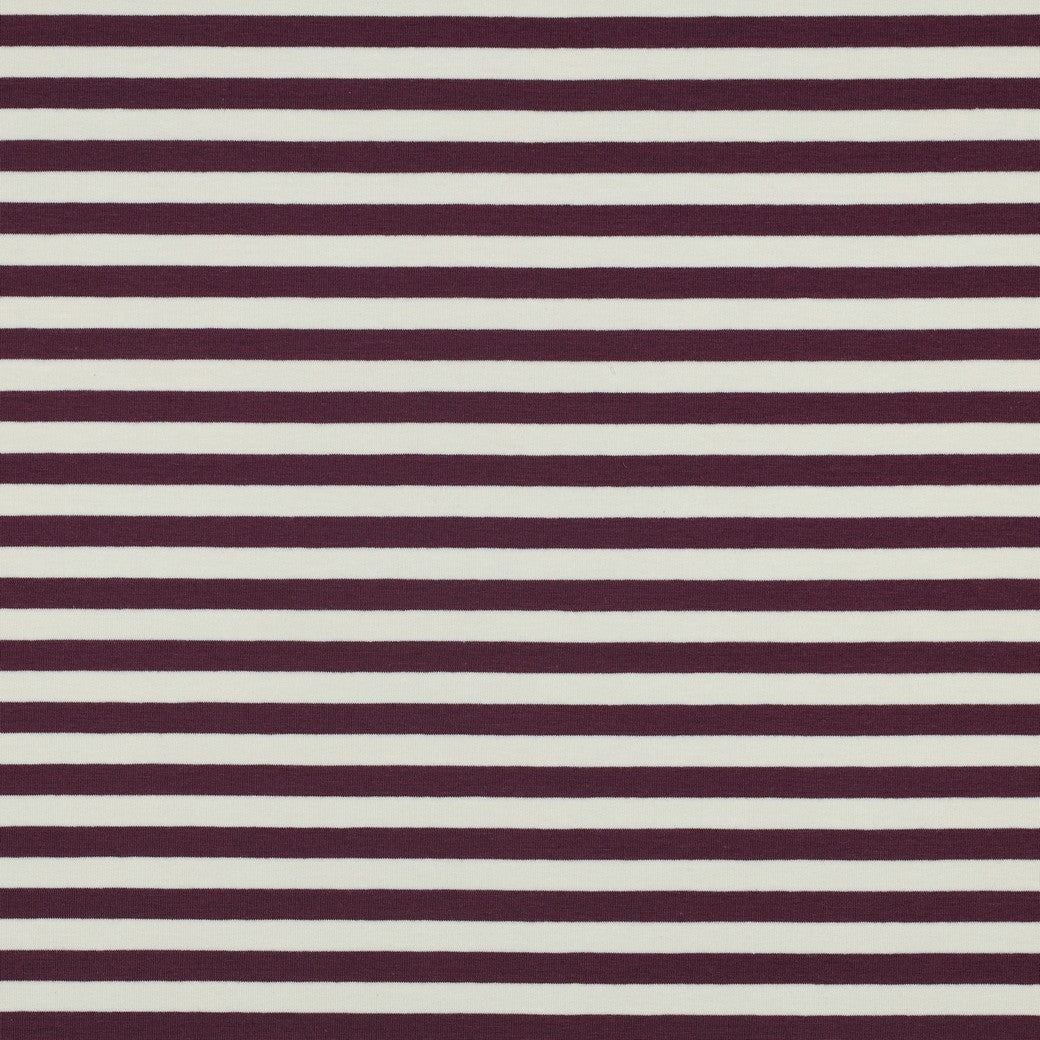 French terry yarn dyed strepen aubergine