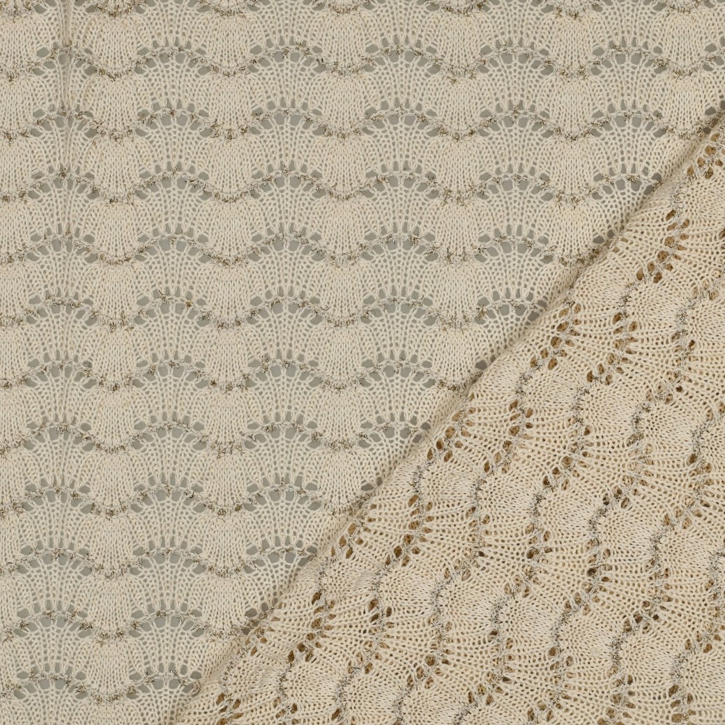 Gebreide jacquard lurex ecru