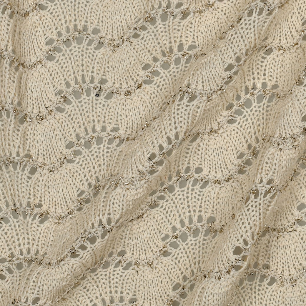 Gebreide jacquard lurex ecru