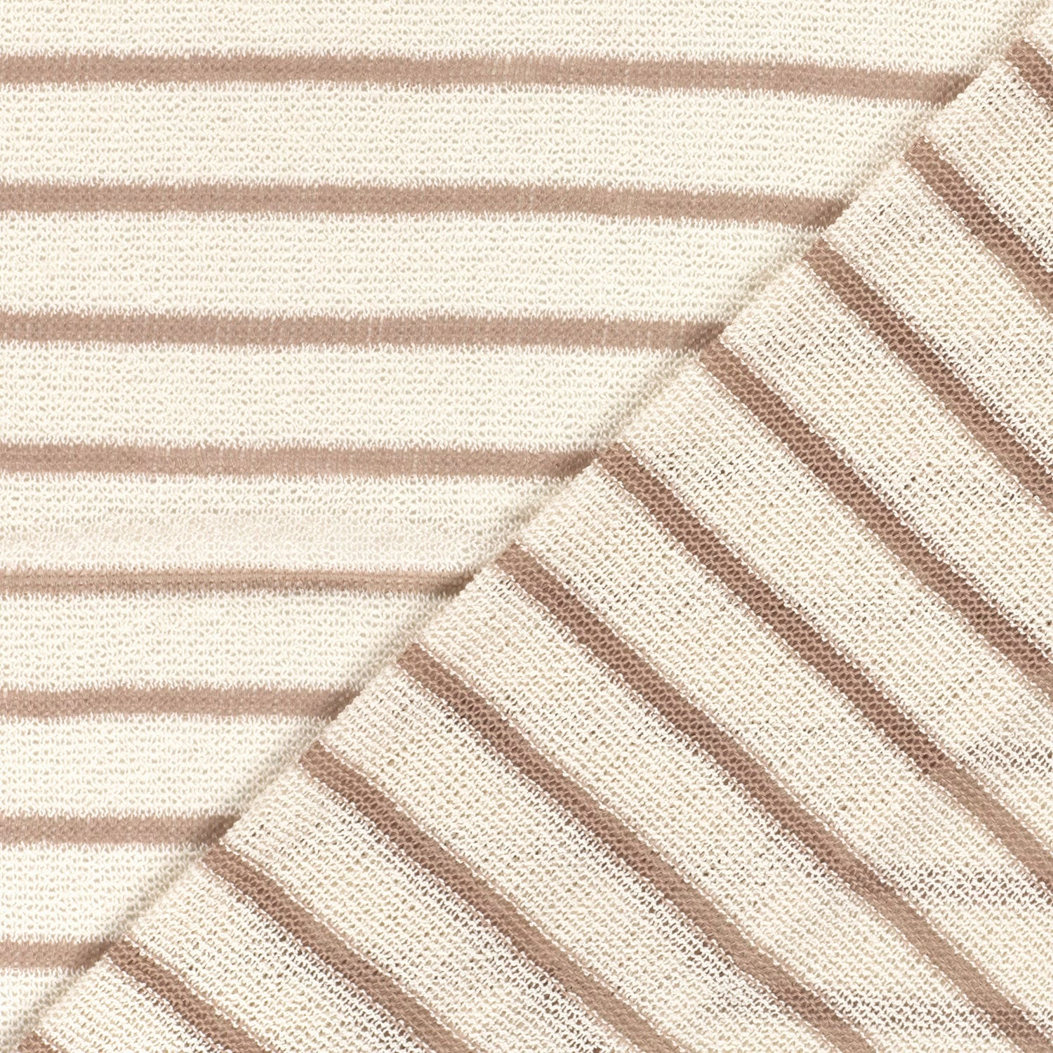 Gebreide jacquard strepen beige