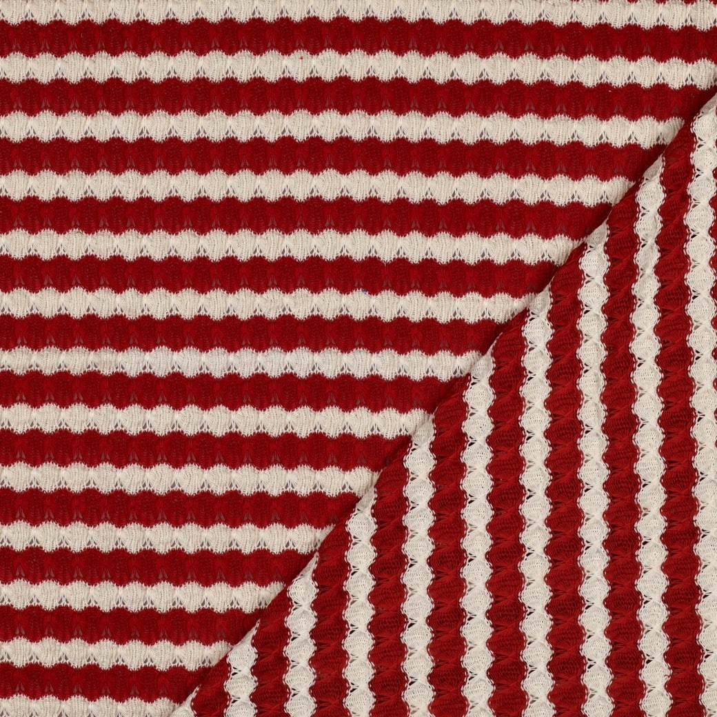 Gebreide jacquard strepen rood