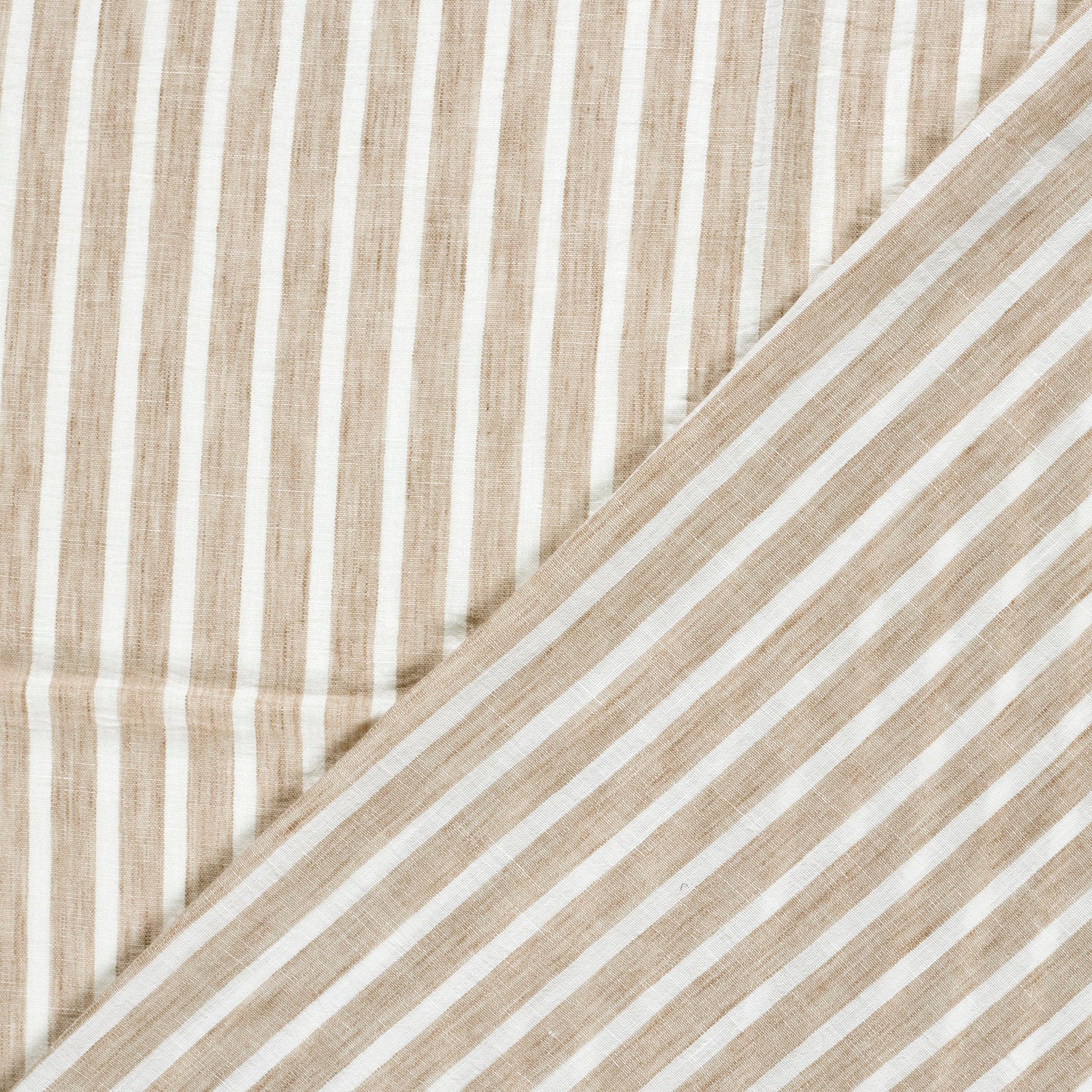 Geweven polyester strepen beige