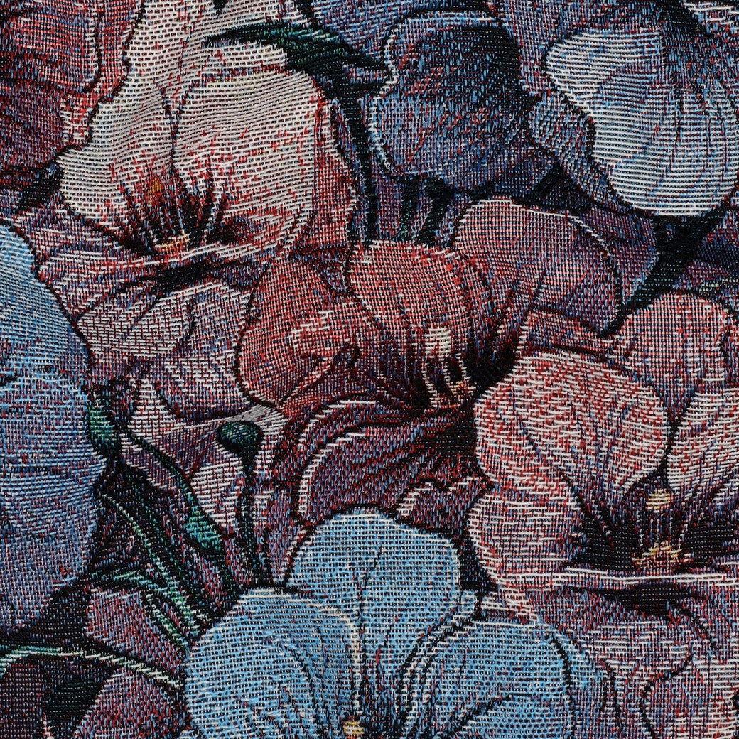 Gobelin bloemen blauw