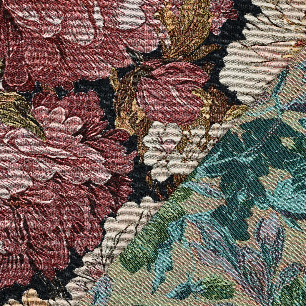Gobelin bloemen navy