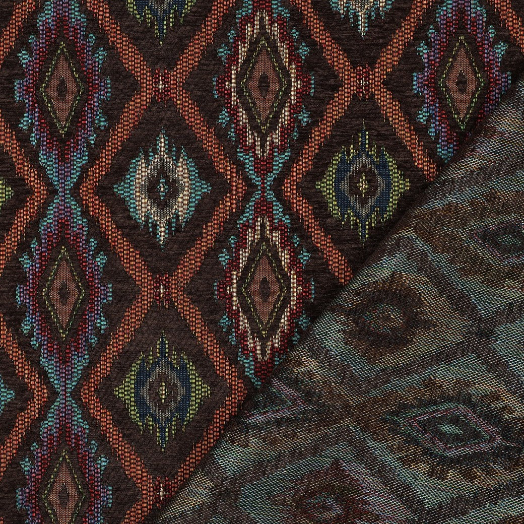 Gobelin chenille abstract bruin