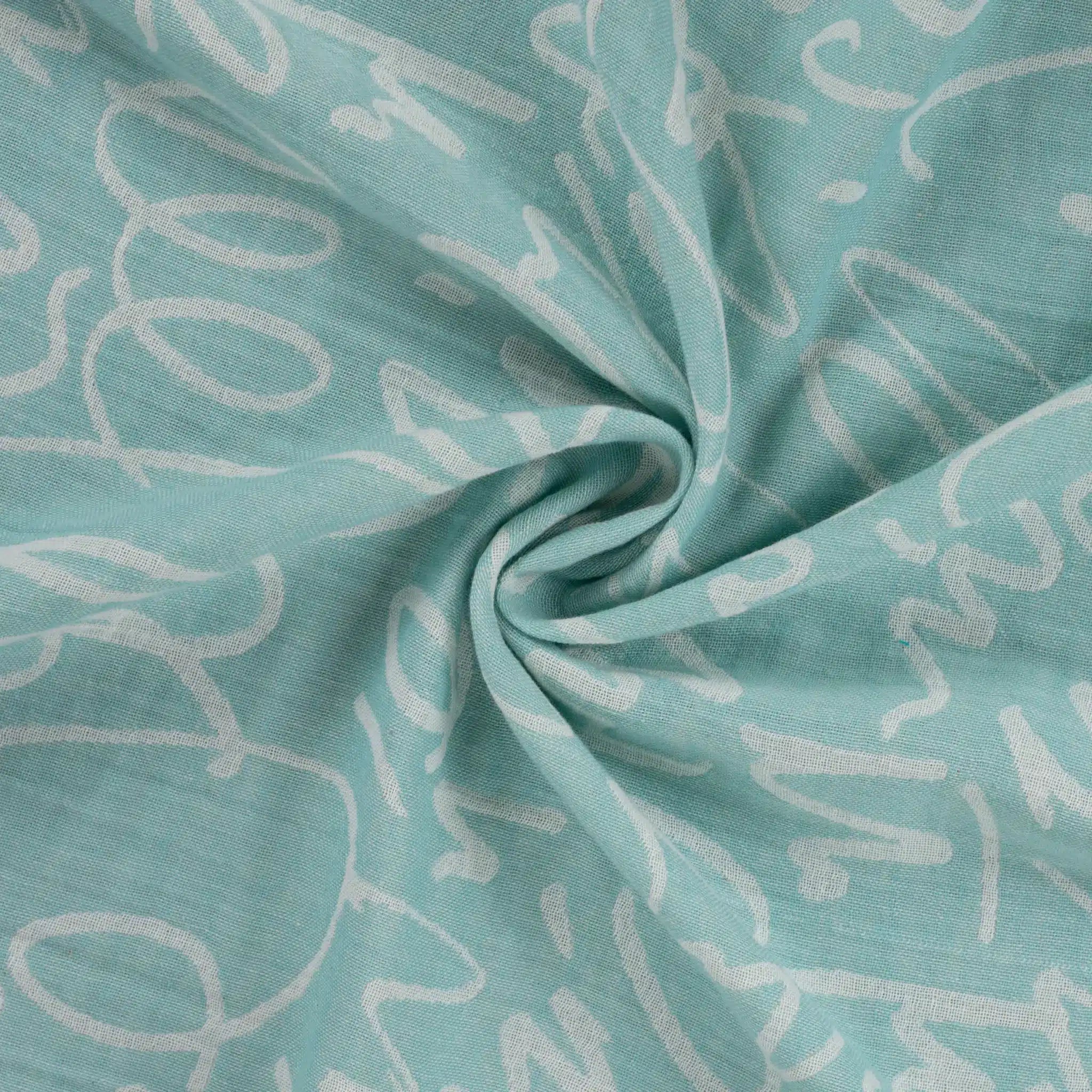 Hammam jacquard abstract blauw/mint
