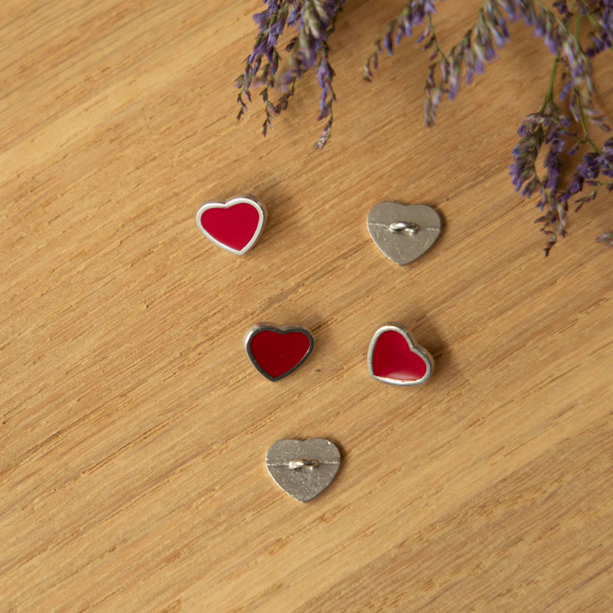 Hartjes knoop 10mm rood