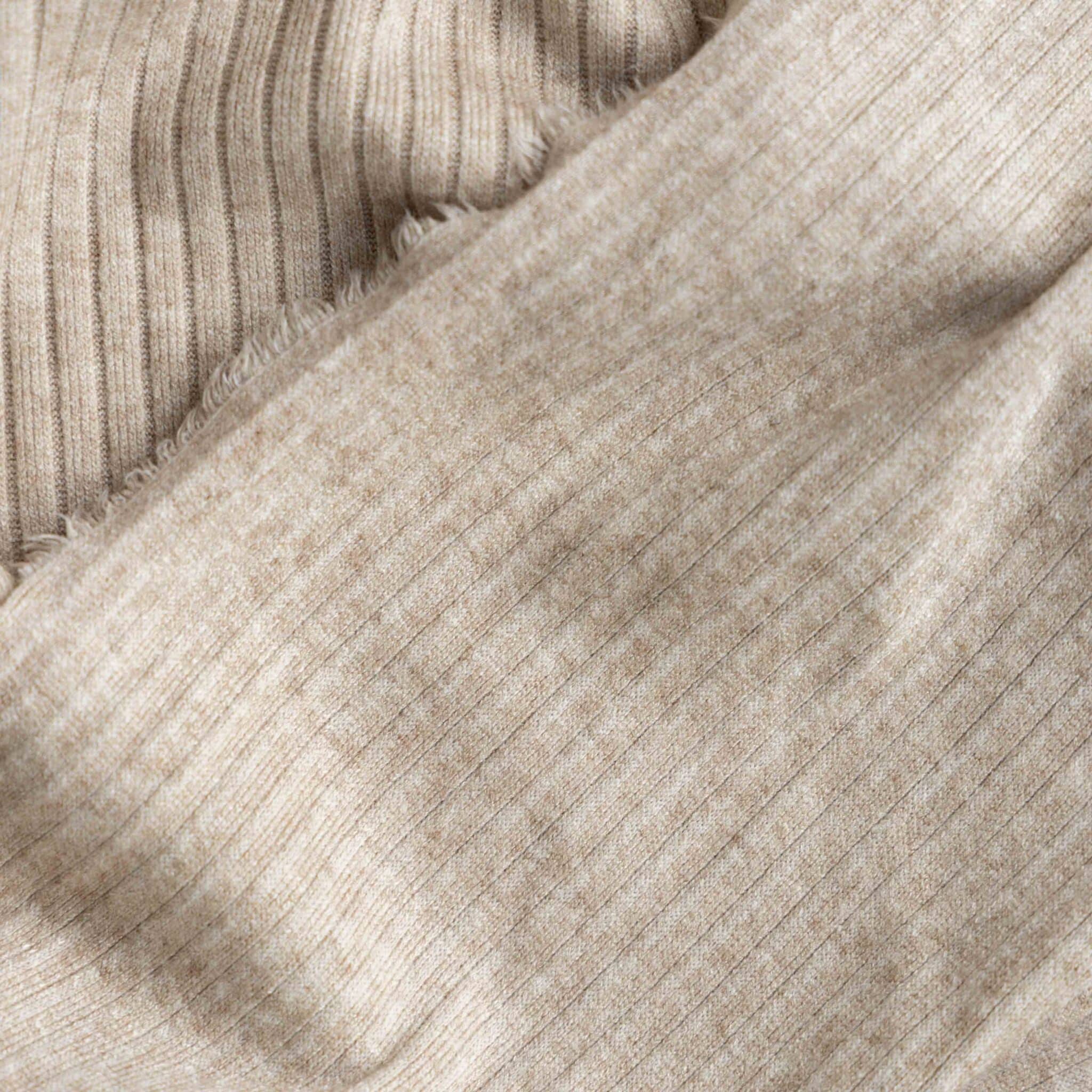 Heavy knitted rib beige