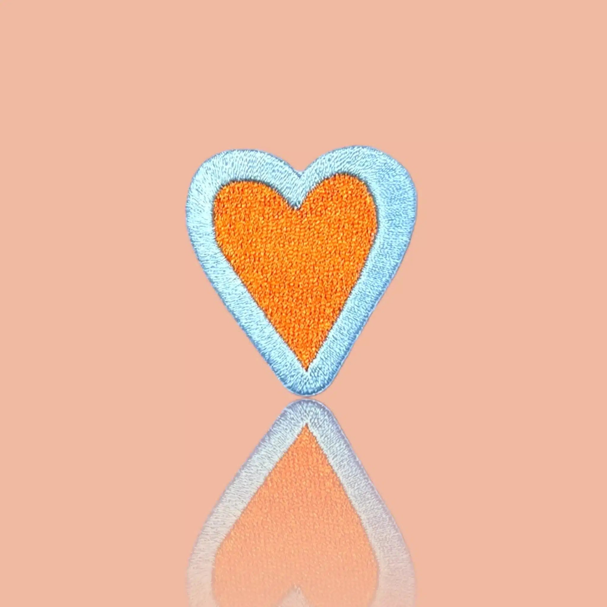 HejPatches - strijkapplicatie hart blauw/oranje