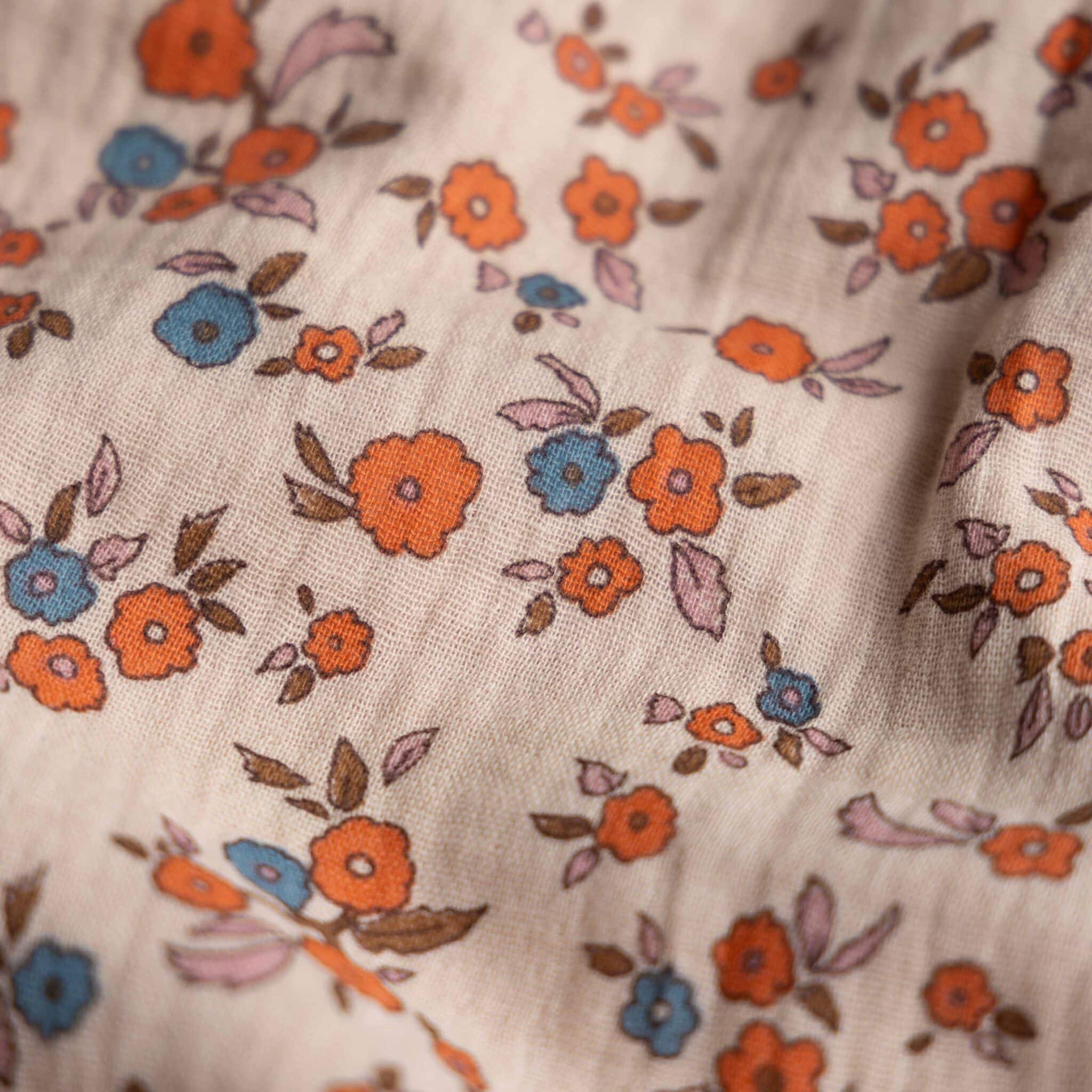 Hydrofiel bloemen june nude/oranje