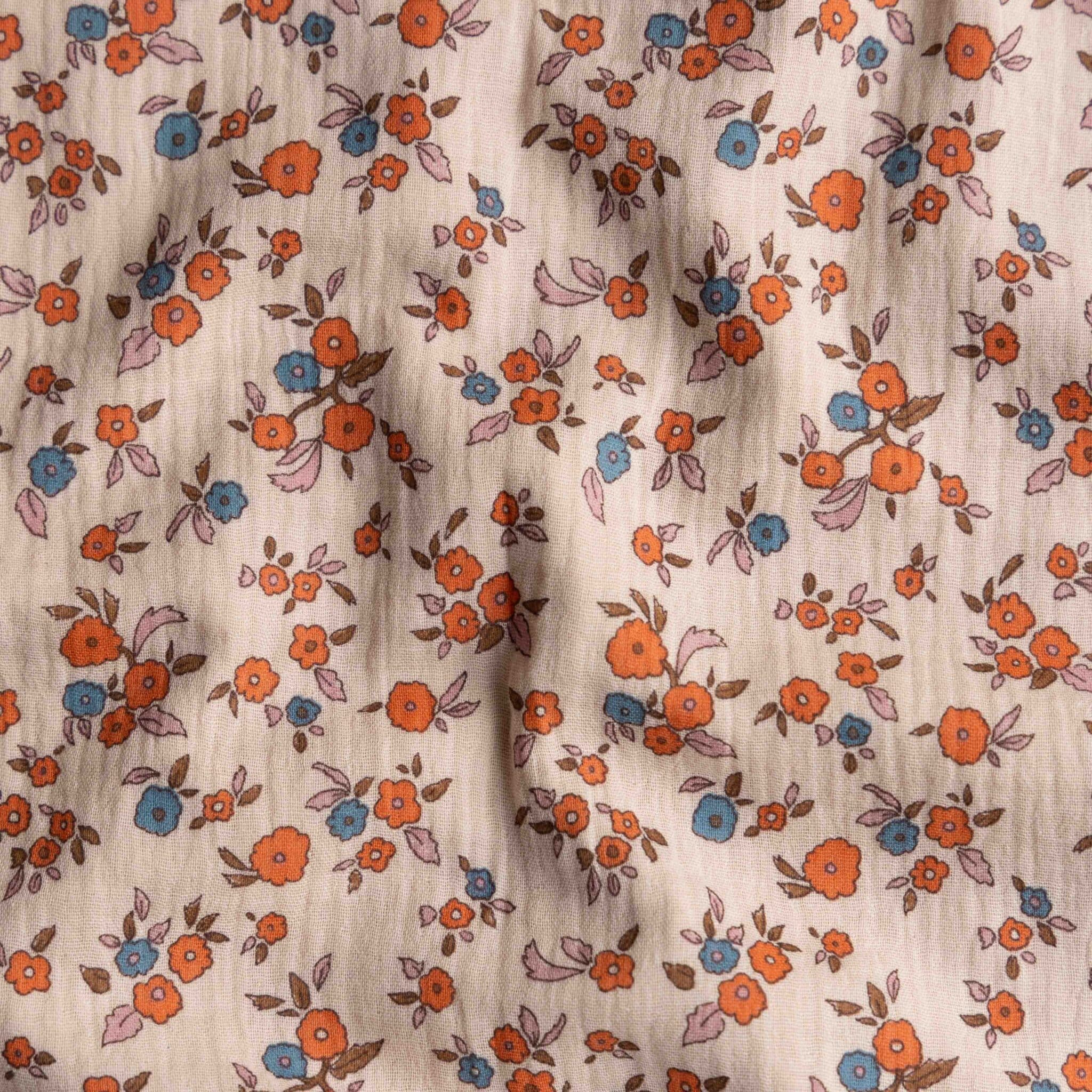 Hydrofiel bloemen june nude/oranje