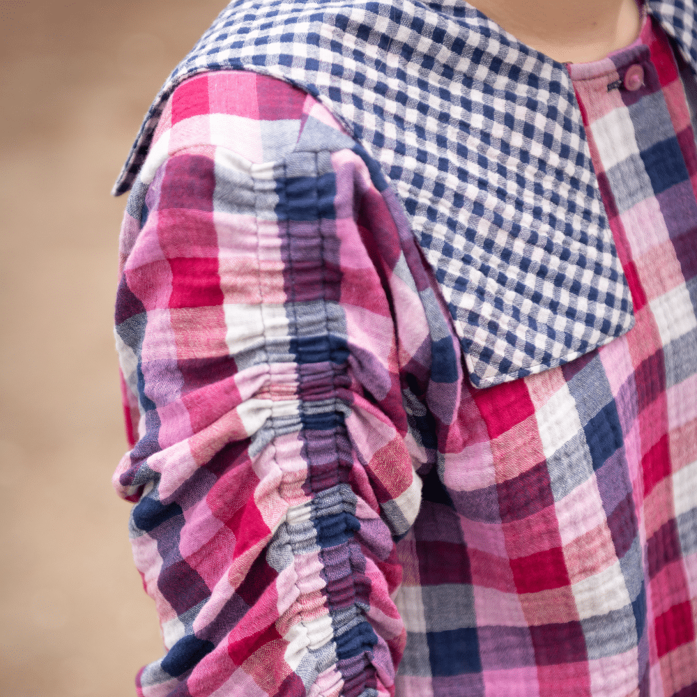 Hydrofiel double sided checks lila/navy