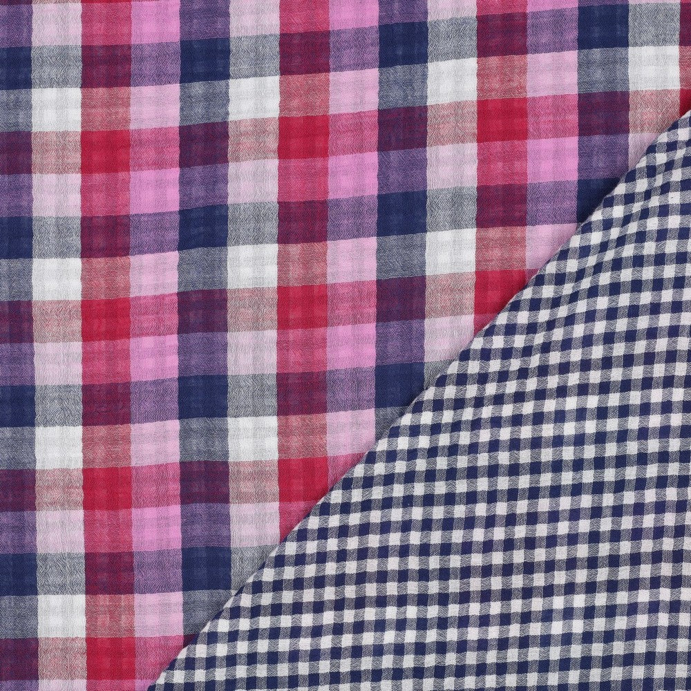 Hydrofiel double sided checks lila/navy