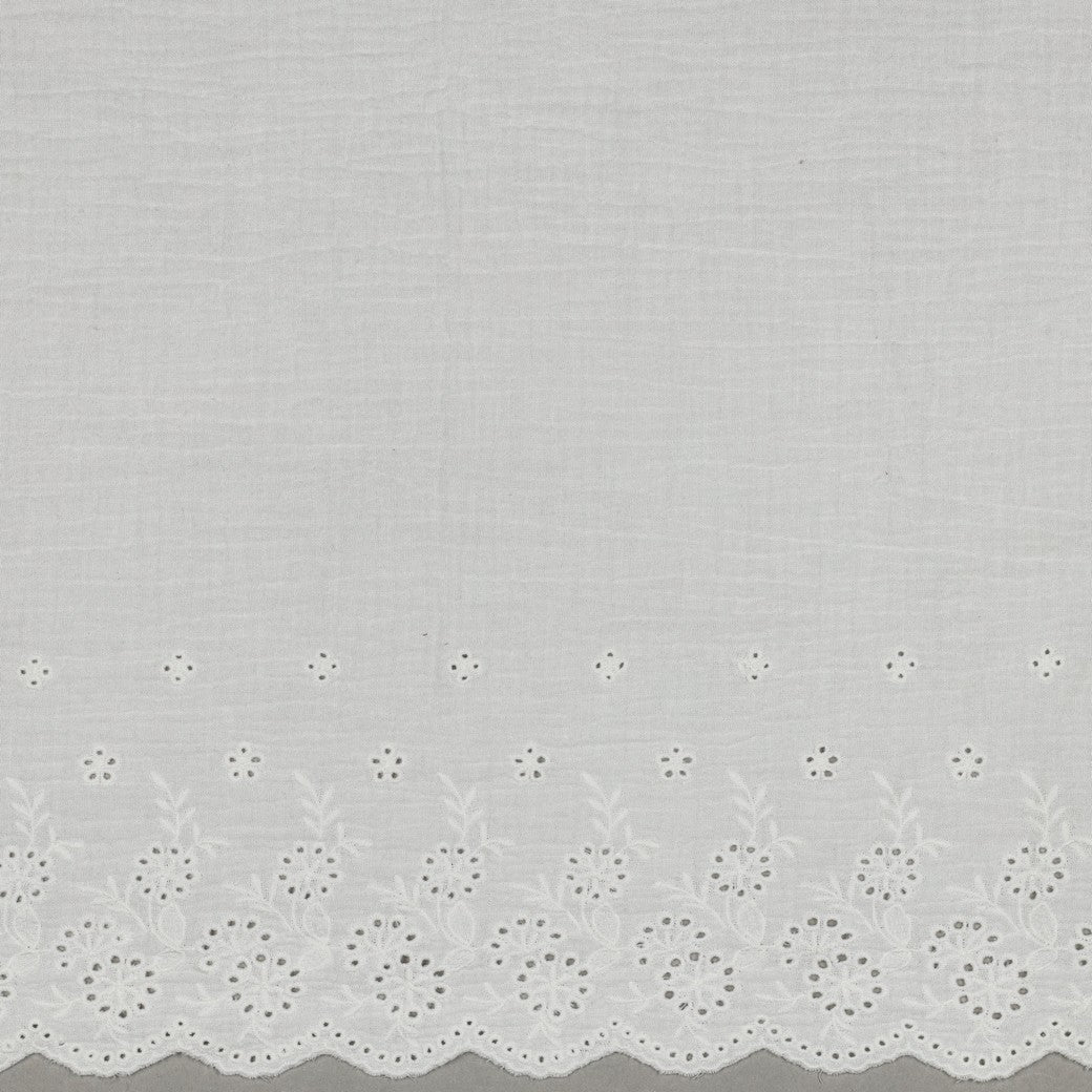 Hydrofiel eenzijdige broderierand wit