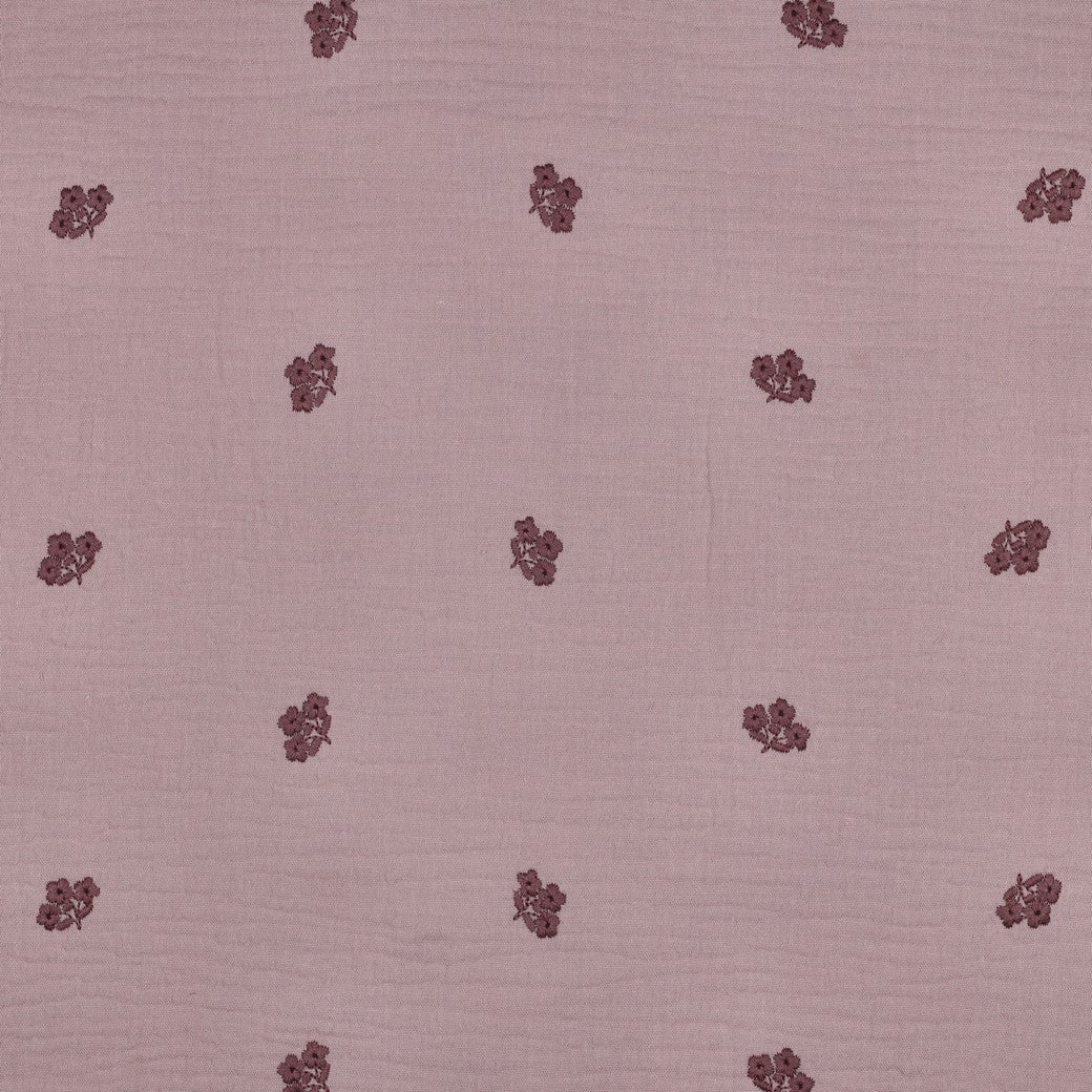Hydrofiel geborduurde bloemen mauve