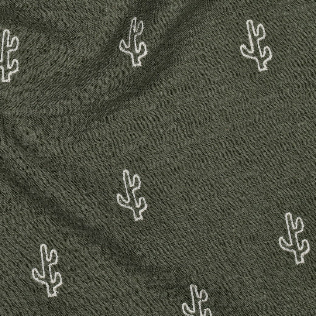 Hydrofiel geborduurde cactussen groen