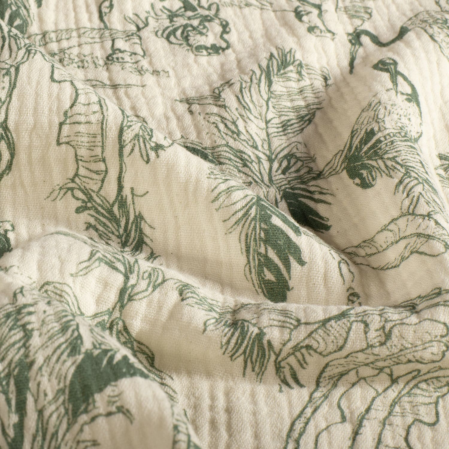 Hydrofiel jungle donker mint/groen
