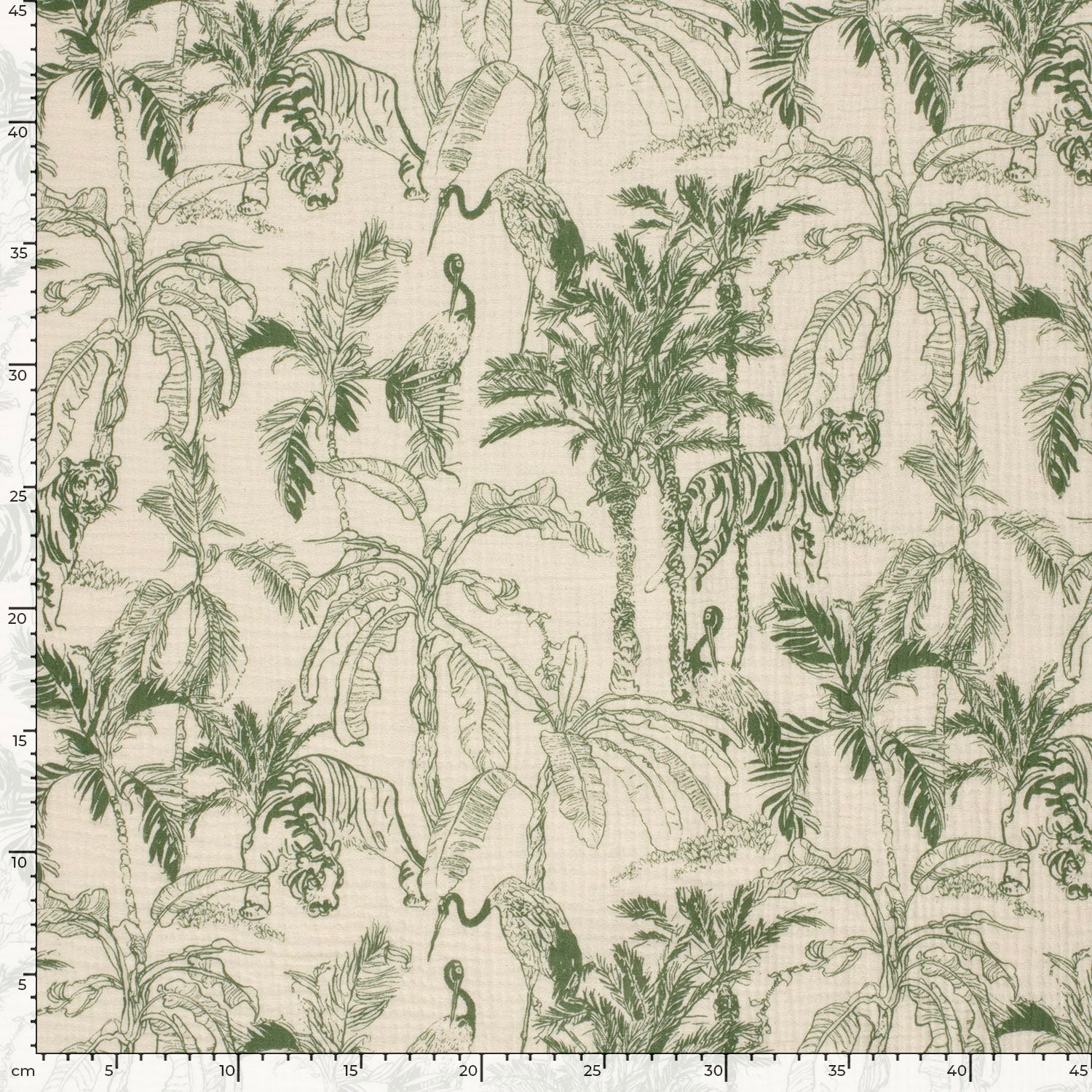 Hydrofiel jungle donker mint/groen