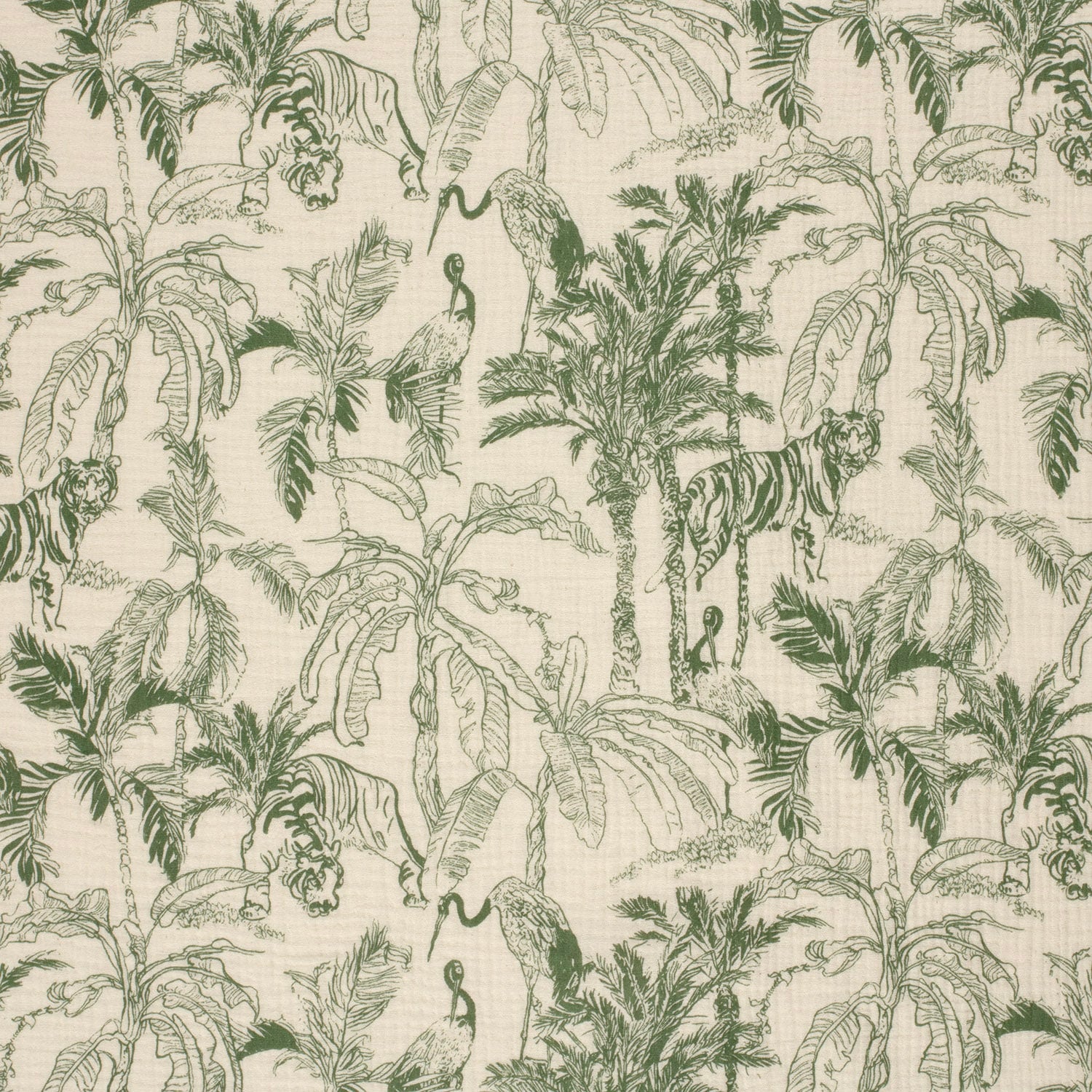 Hydrofiel jungle donker mint/groen