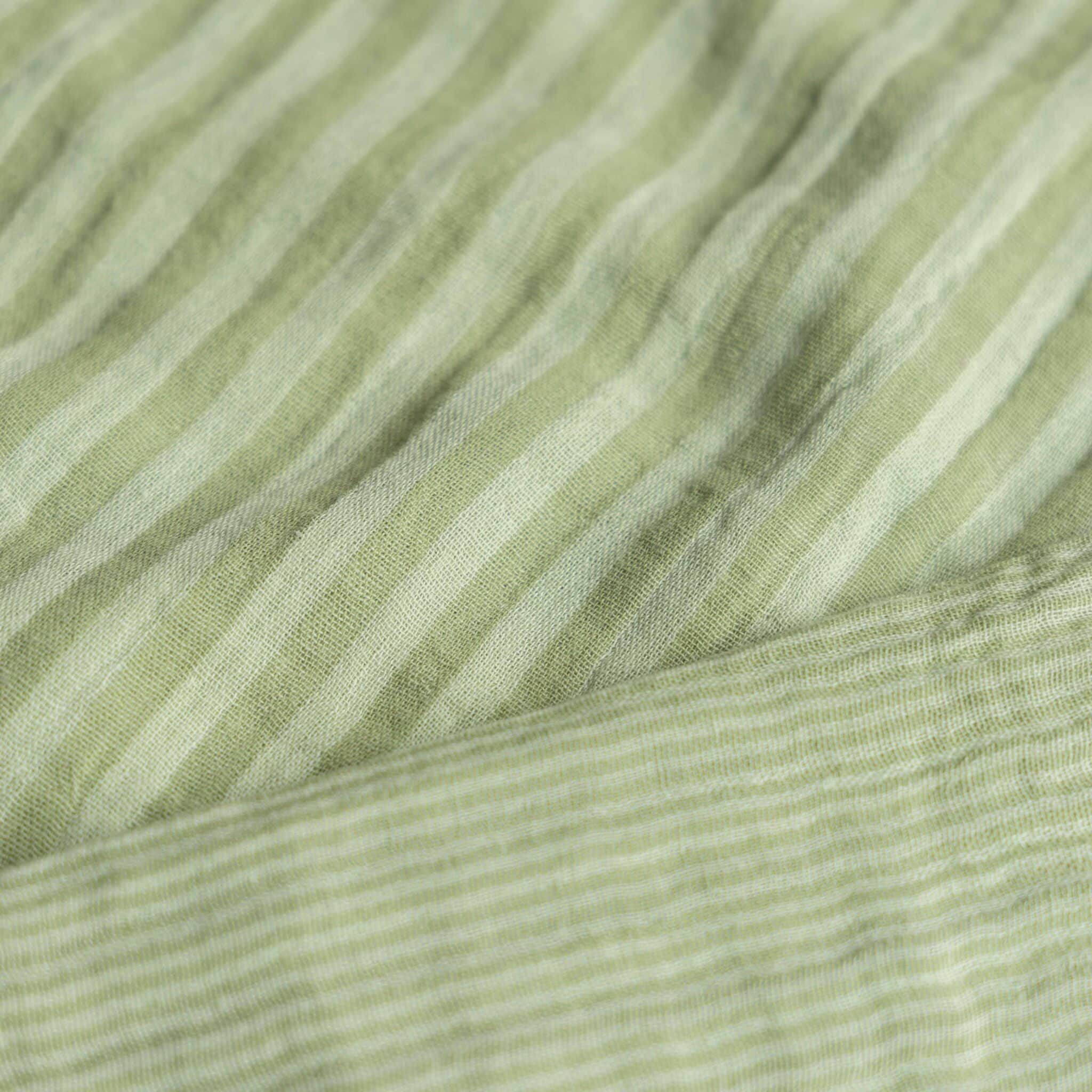 Hydrofiel yarn dyed strepen lichtgroen/amandel