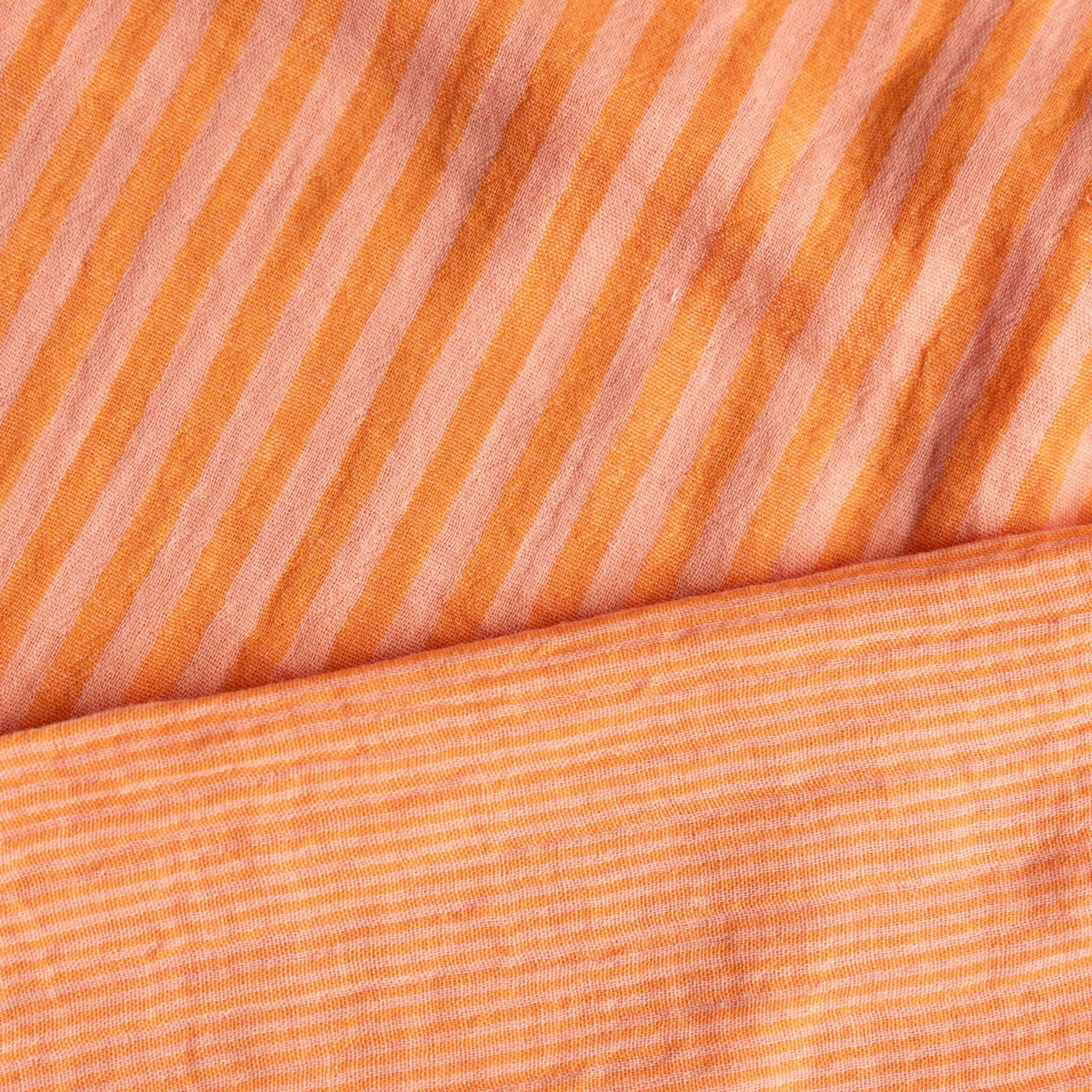 Hydrofiel yarn dyed strepen perzik/tangerine