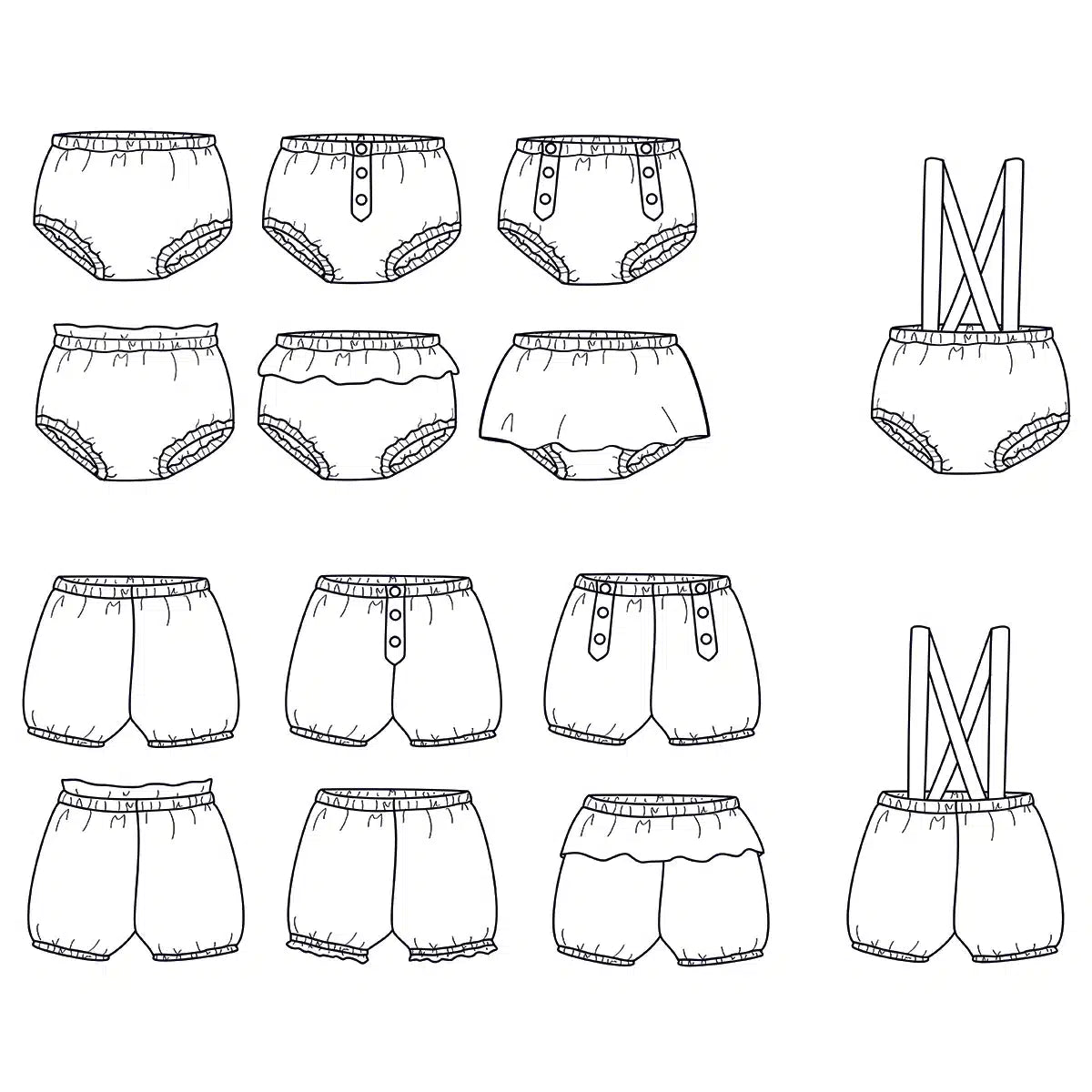 Ikatee - Bilbao baby bloomers (papieren patroon)