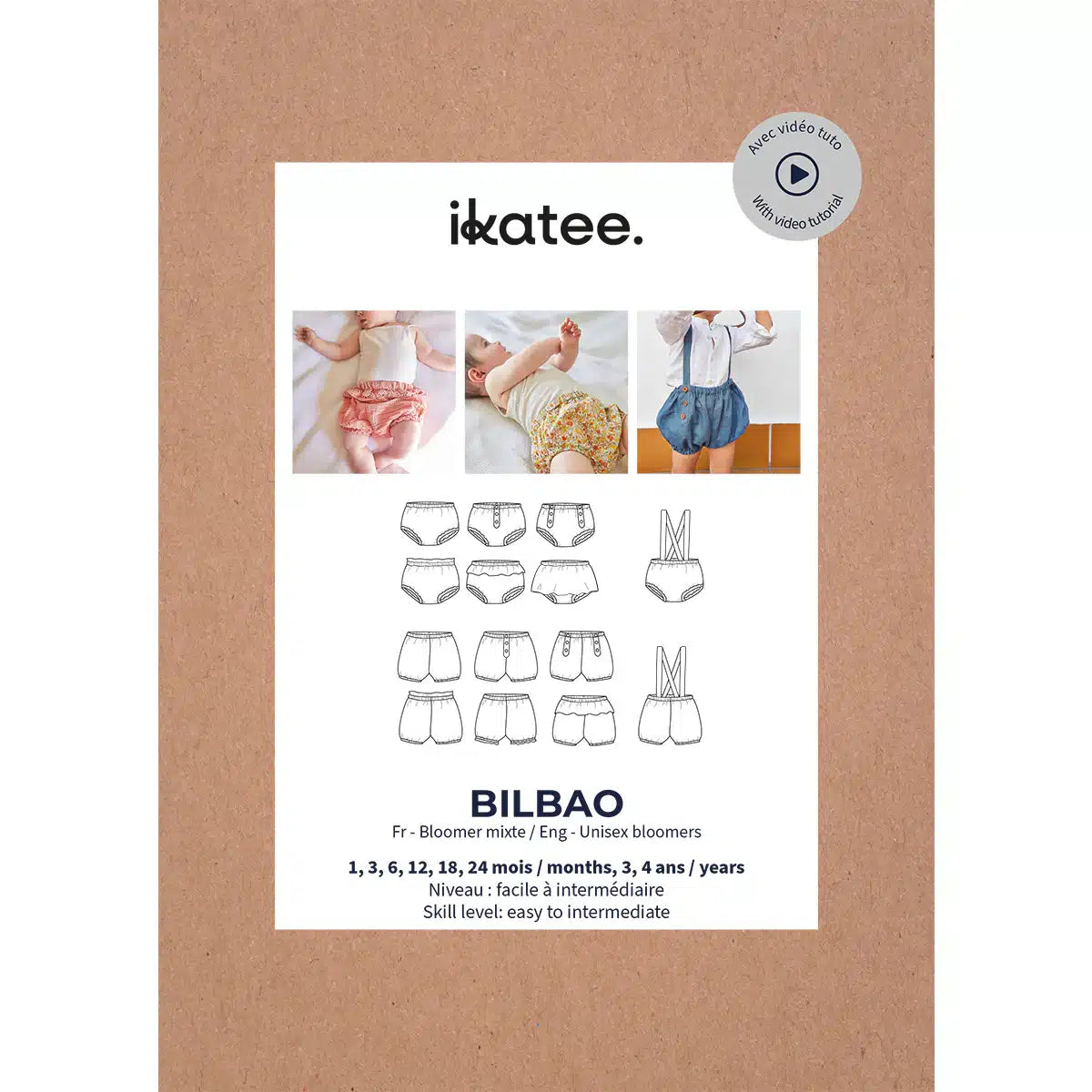 Ikatee - Bilbao baby bloomers (papieren patroon)