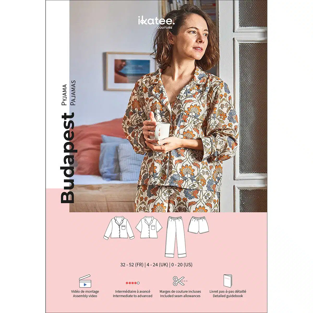 Ikatee - Budapest pyjama dames (papieren patroon)