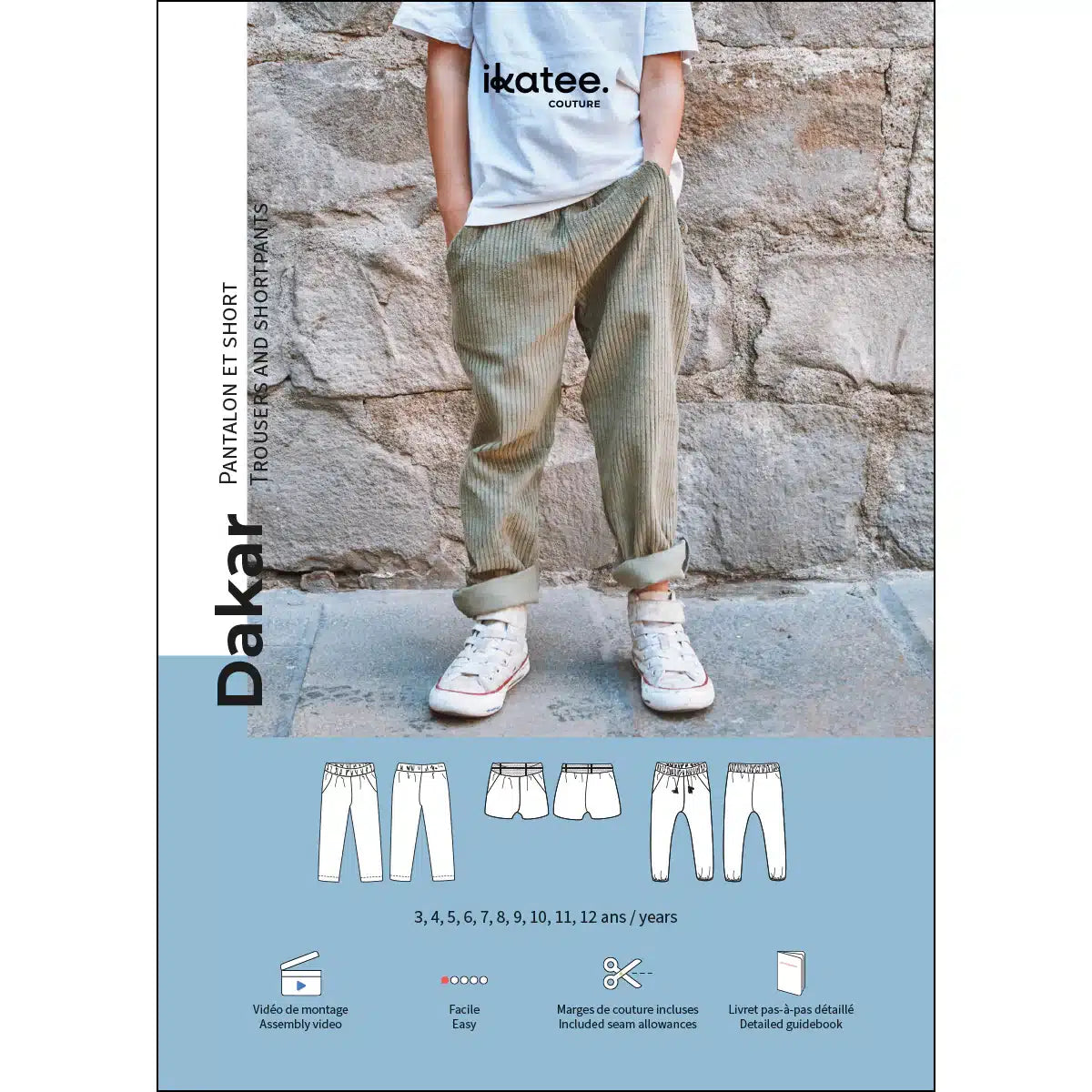 Ikatee - Dakar broek &amp; short kids (papieren patroon)