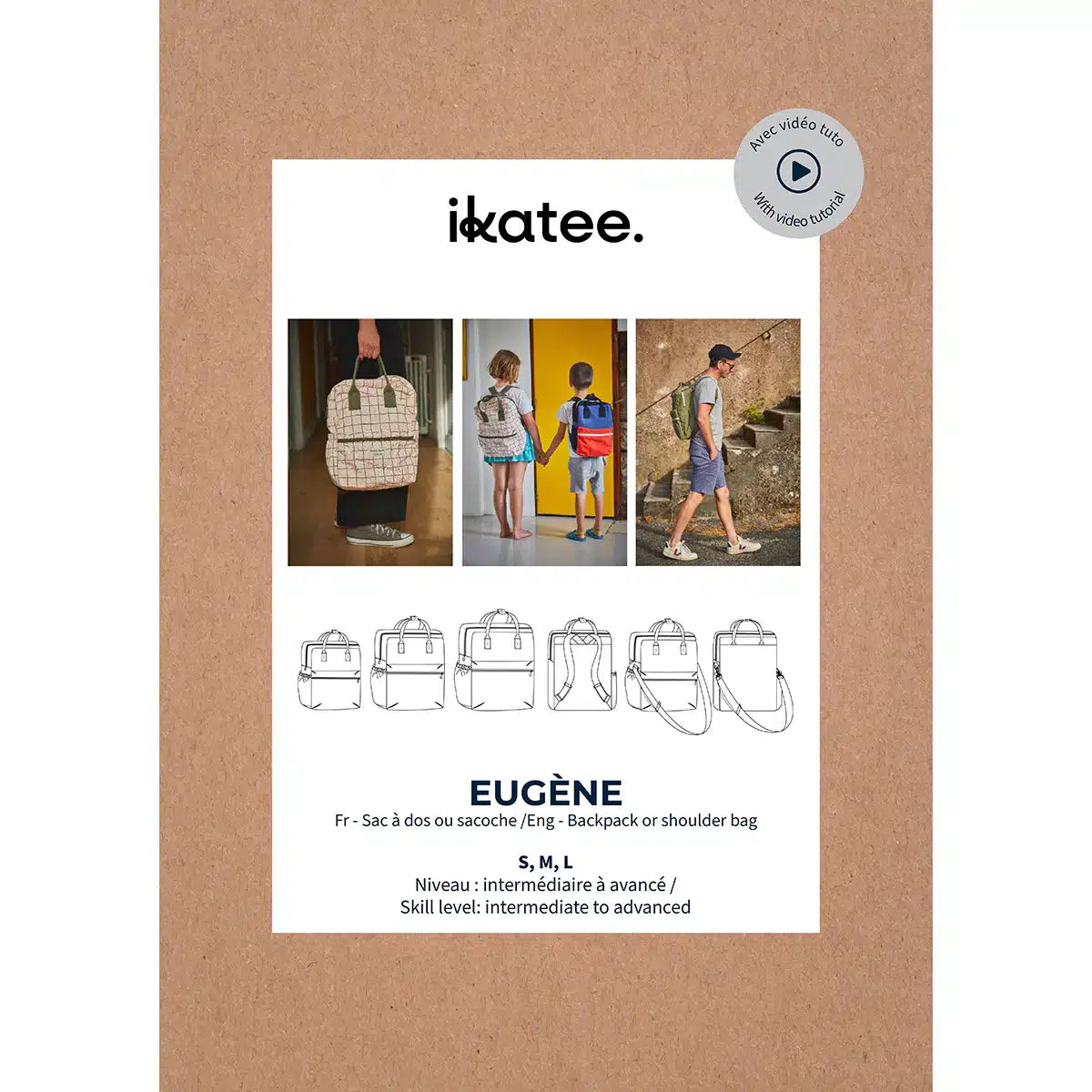 Ikatee - Eugène rugzak &amp; schoudertas (papieren patroon)