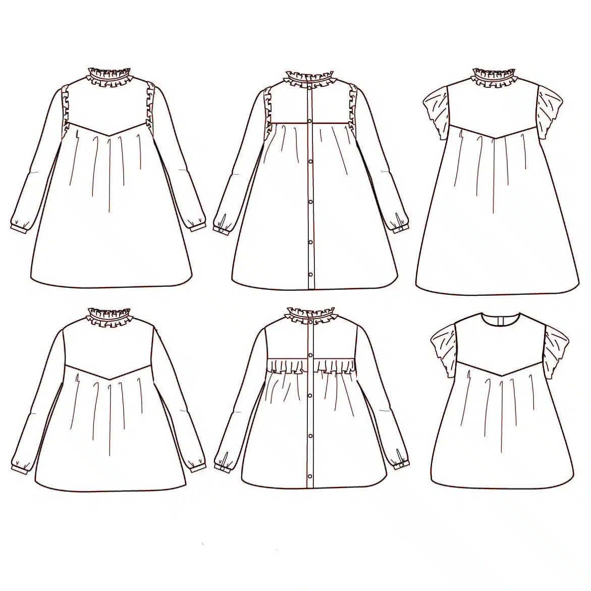 Ikatee - Louise blouse/jurk dames (papieren patroon)