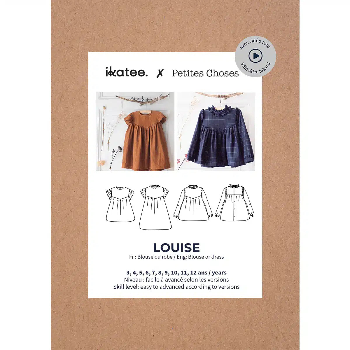 Ikatee - Louise blouse/jurk kids (papieren patroon)