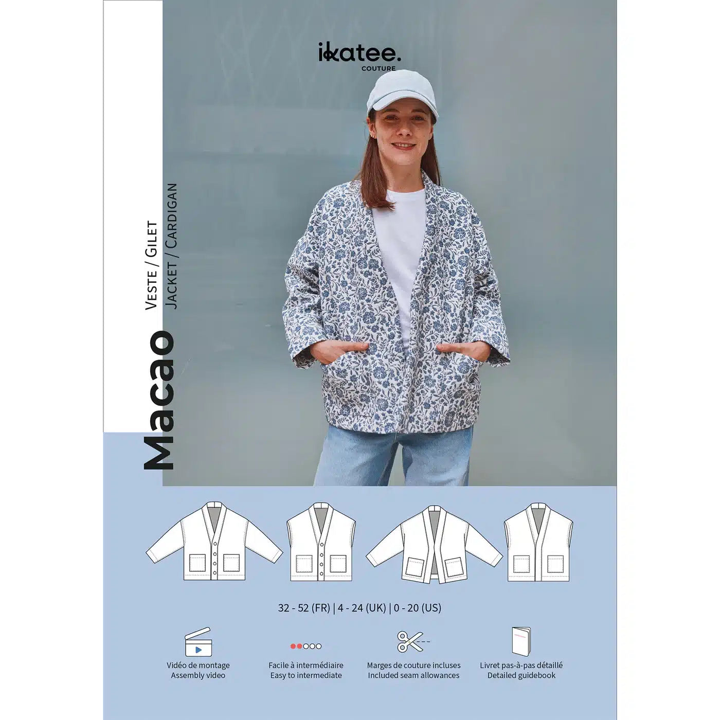 Ikatee - Macao jacket dames (papieren patroon)