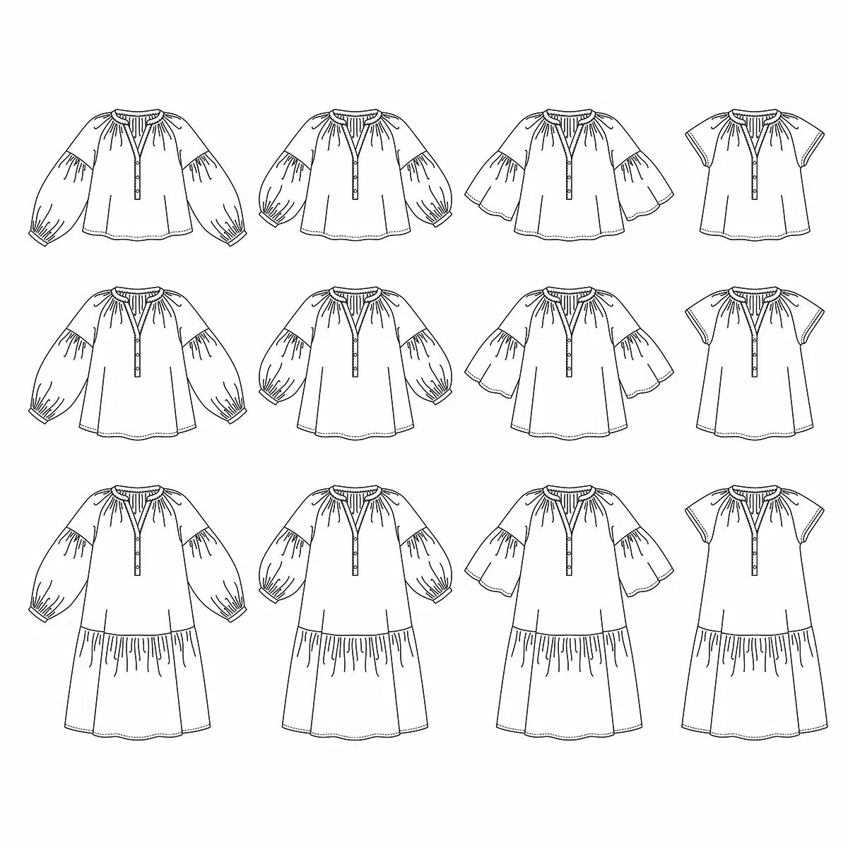 Ikatee - Okinawa blouse/jurk (papieren patroon)