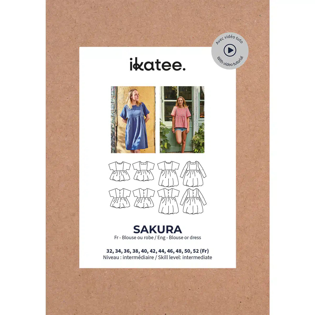 Ikatee - Sakura blouse/jurk dames (papieren patroon)
