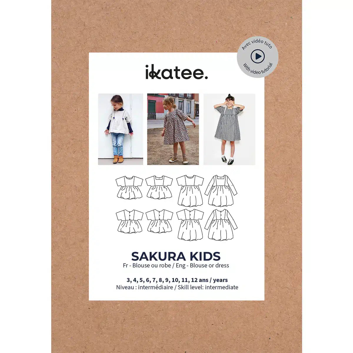 Ikatee - Sakura blouse/jurk kids (papieren patroon)