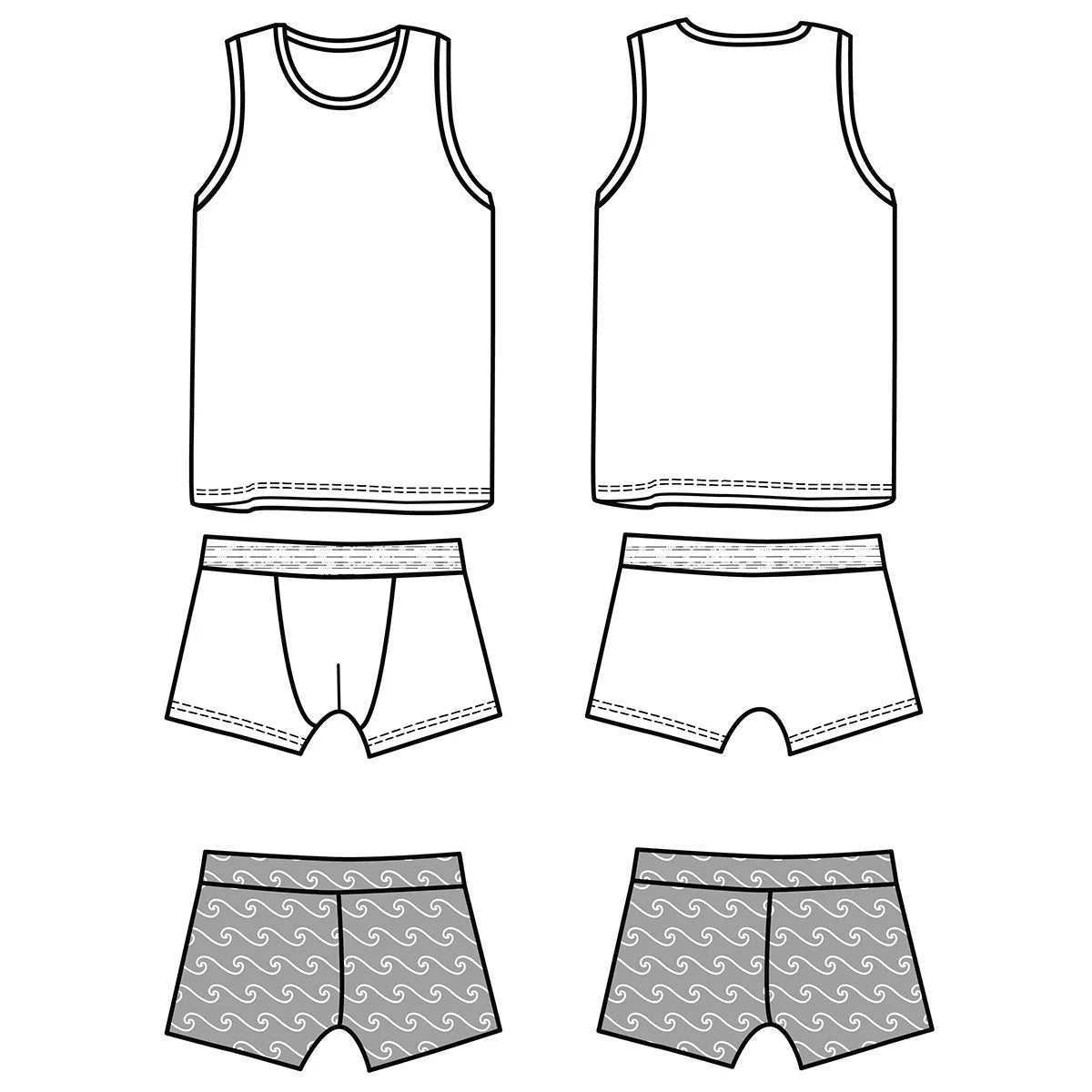Ikatee - Sébastien ondergoed set/zwembroek kids (papieren patroon)