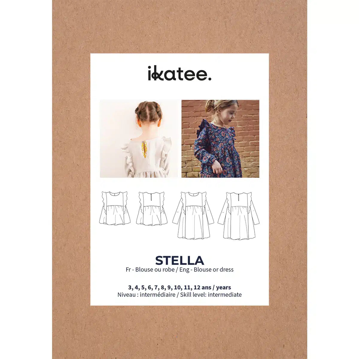Ikatee - Stella blouse/jurk kids (papieren patroon)